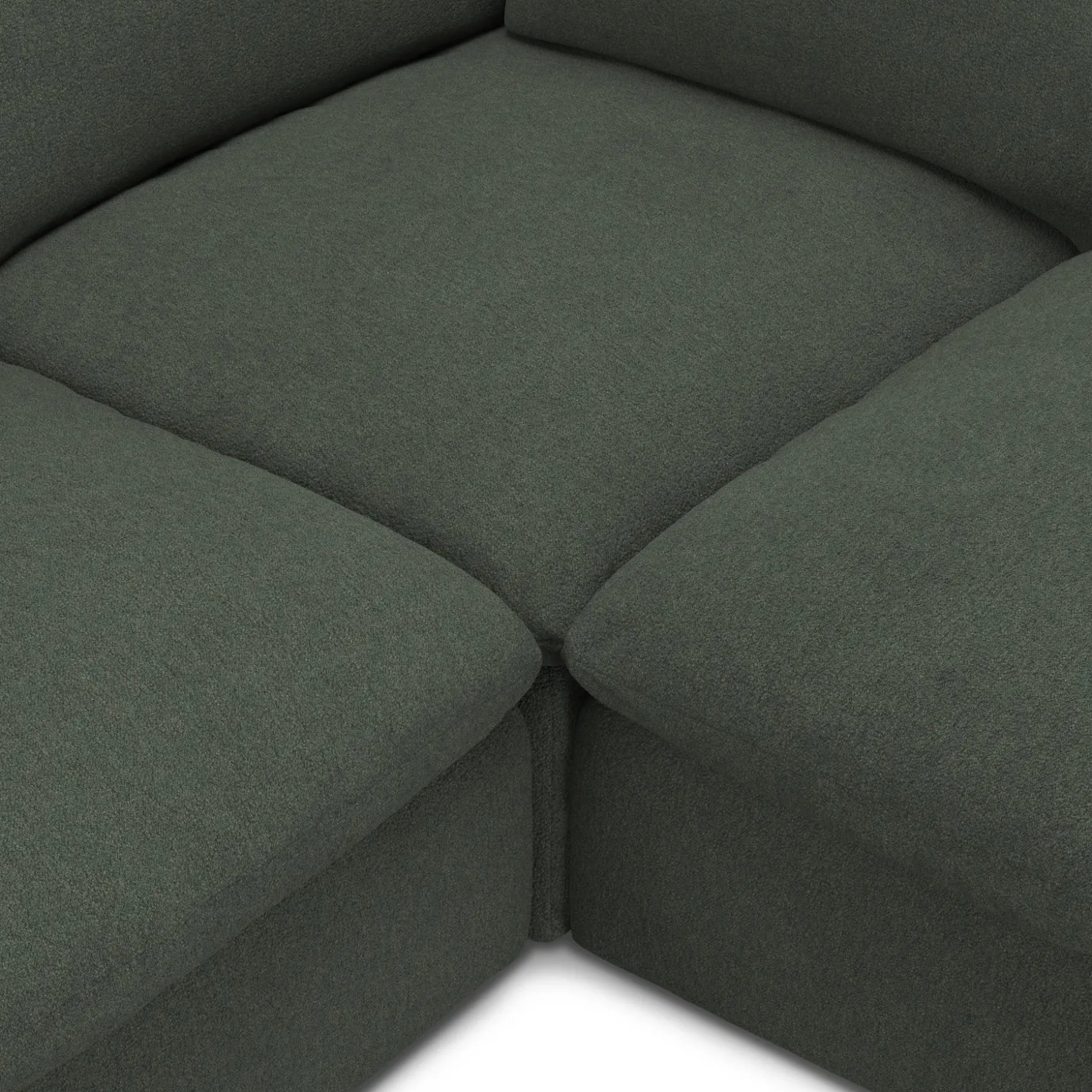 Leigh 126" Modular Corner Sectional - Green Wool Bouclé