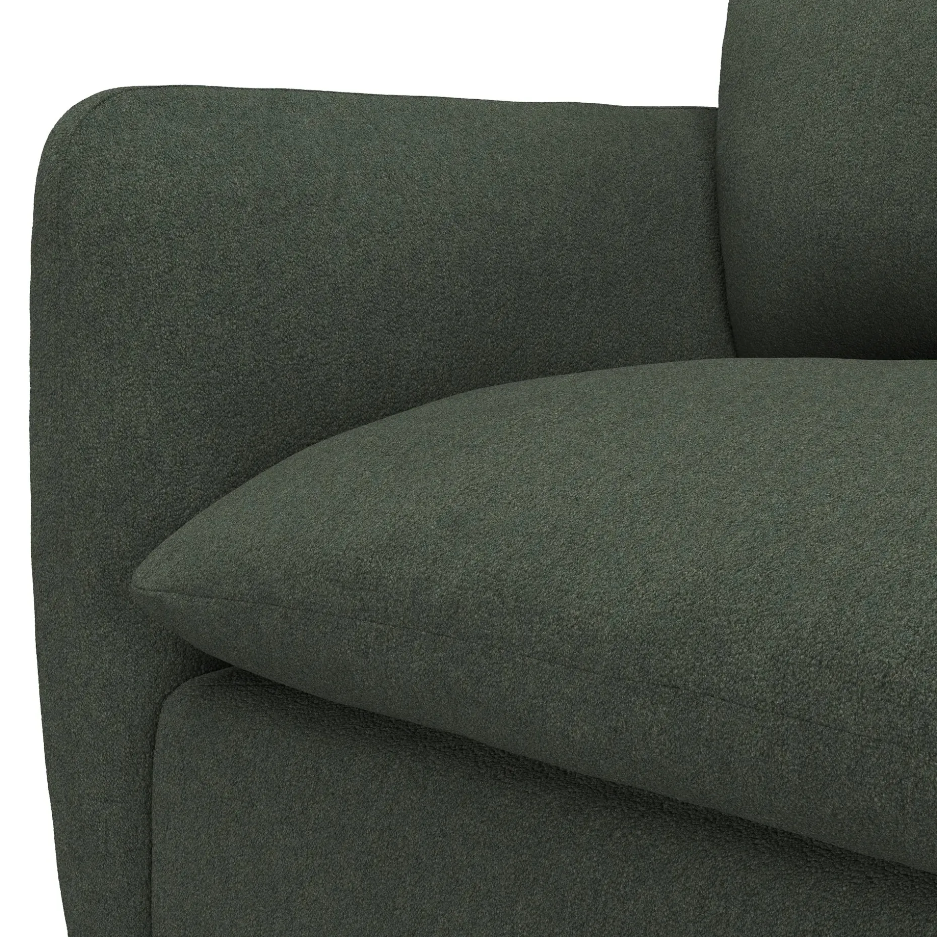 Leigh 126" Modular Corner Sectional - Green Wool Bouclé