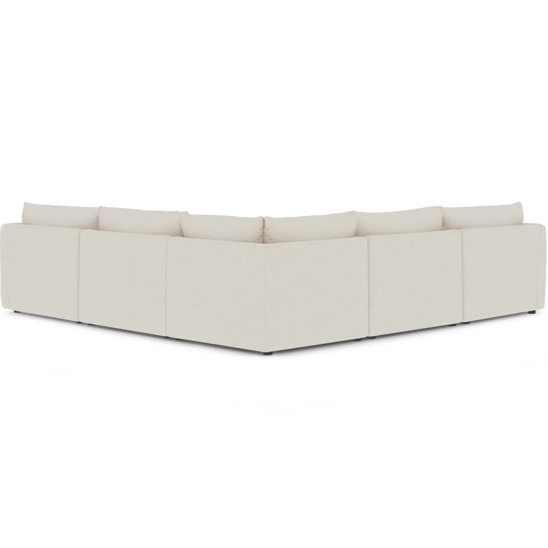 Leigh 126" Modular Corner Sectional - Ivory Wool Bouclé
