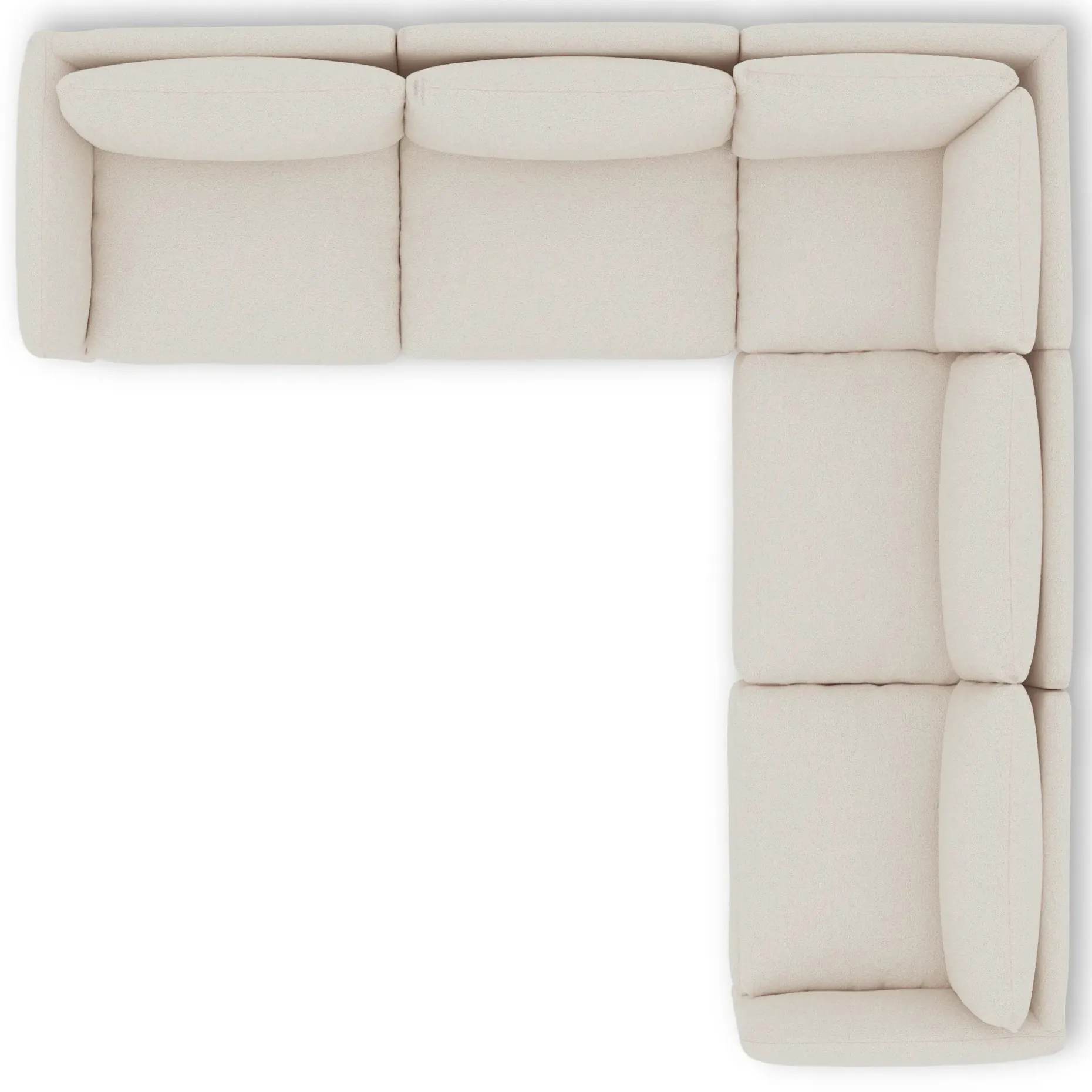 Leigh 126" Modular Corner Sectional - Ivory Wool Bouclé