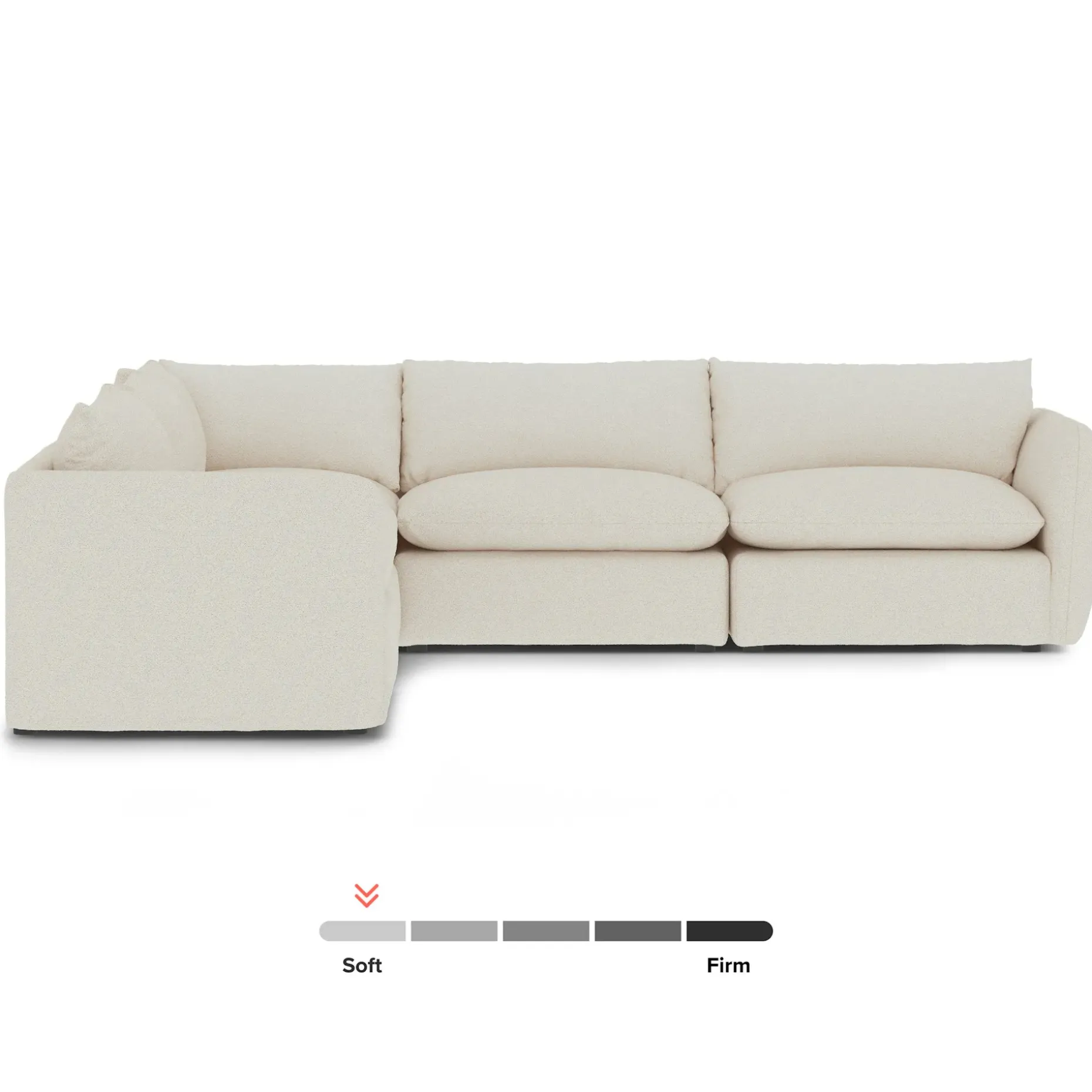 Leigh 126" Modular Corner Sectional - Ivory Wool Bouclé