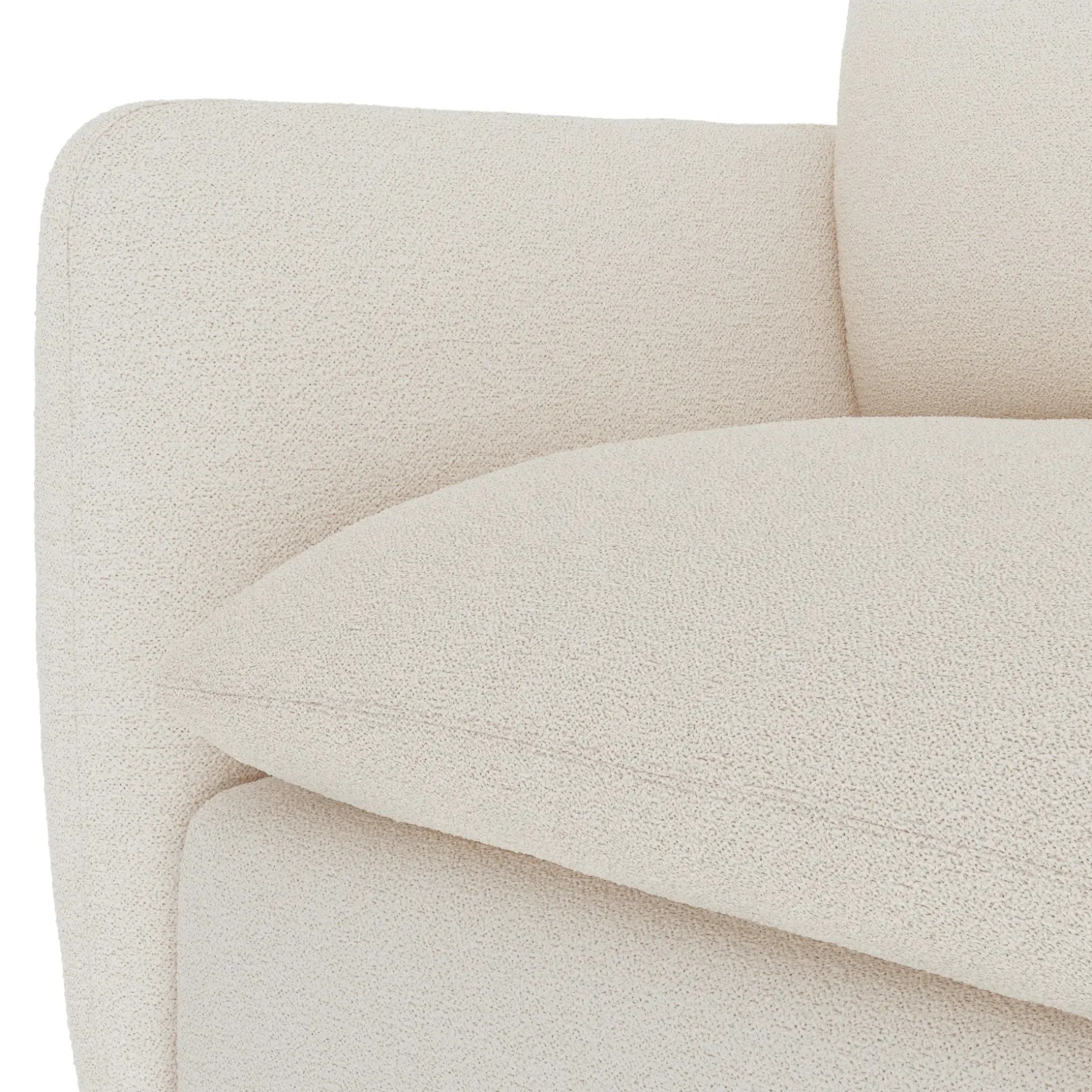 Leigh 126" Modular Corner Sectional - Ivory Wool Bouclé