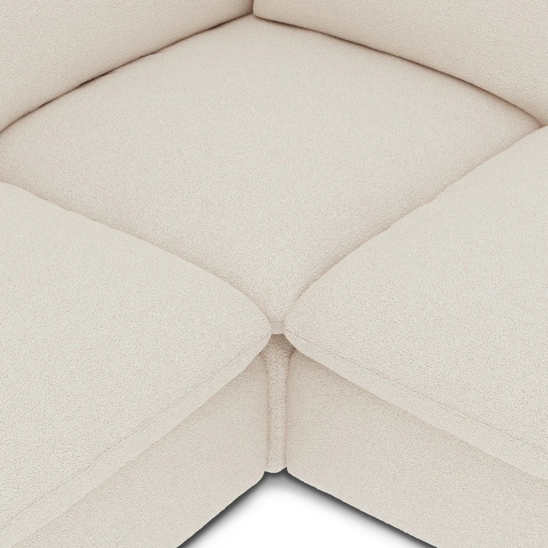 Leigh 126" Modular Corner Sectional - Ivory Wool Bouclé