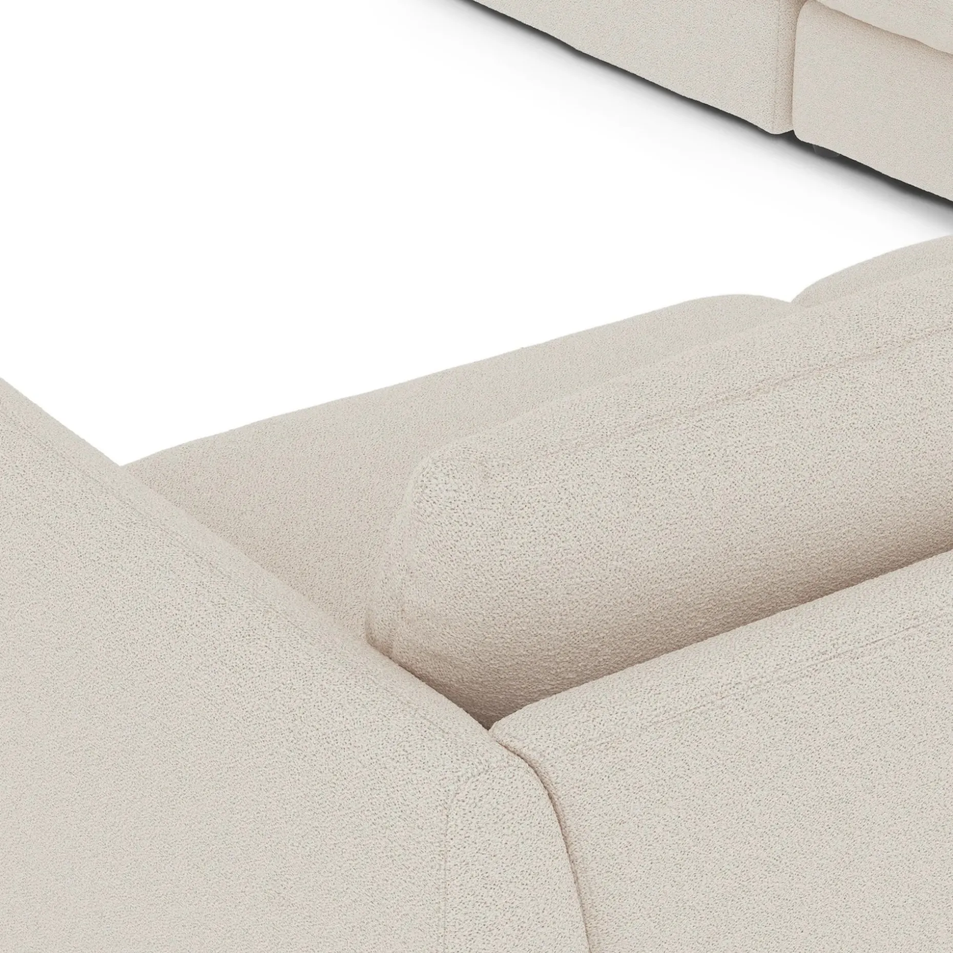 Leigh 126" Modular Corner Sectional - Ivory Wool Bouclé
