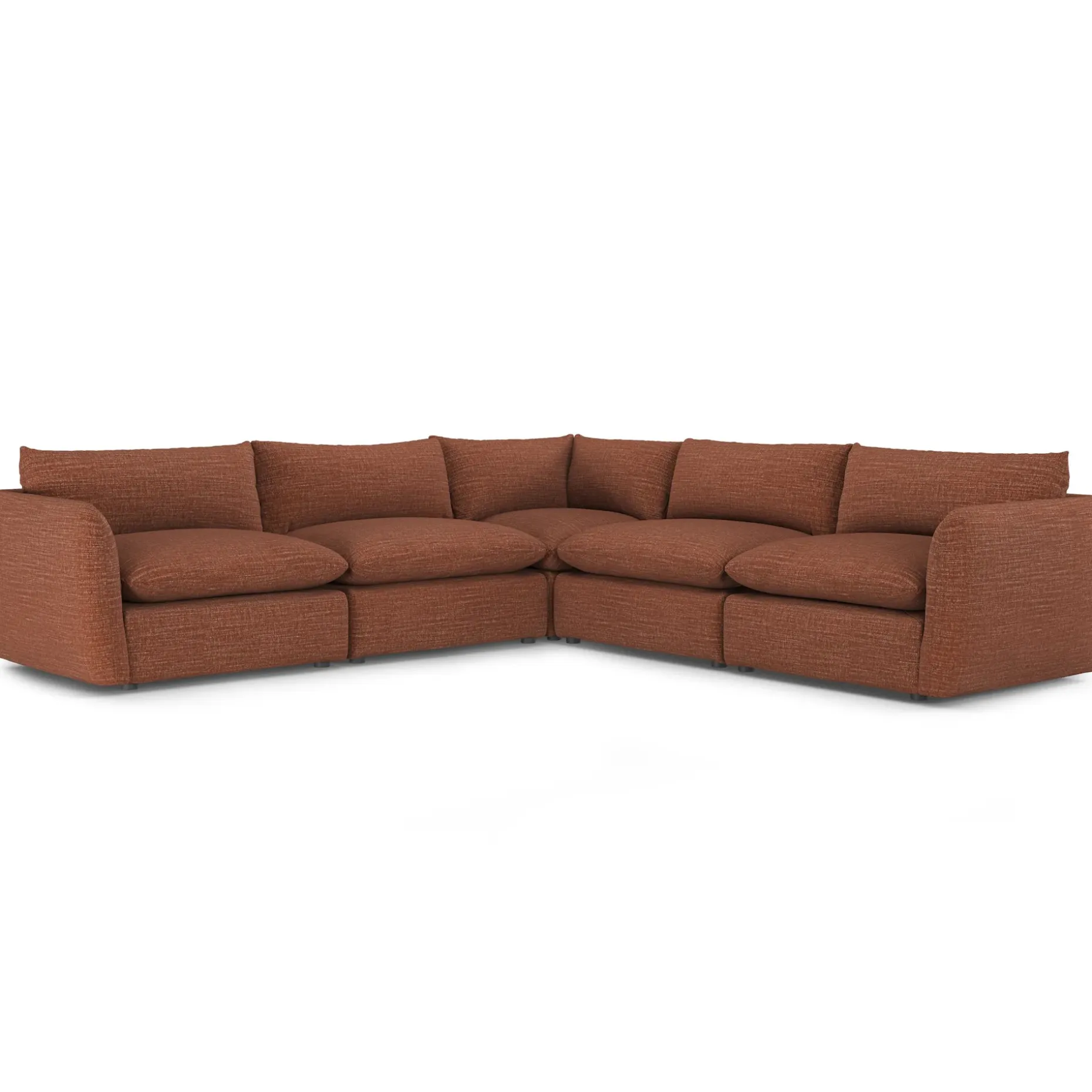 Leigh 126" Modular Corner Sectional - Napa Rust