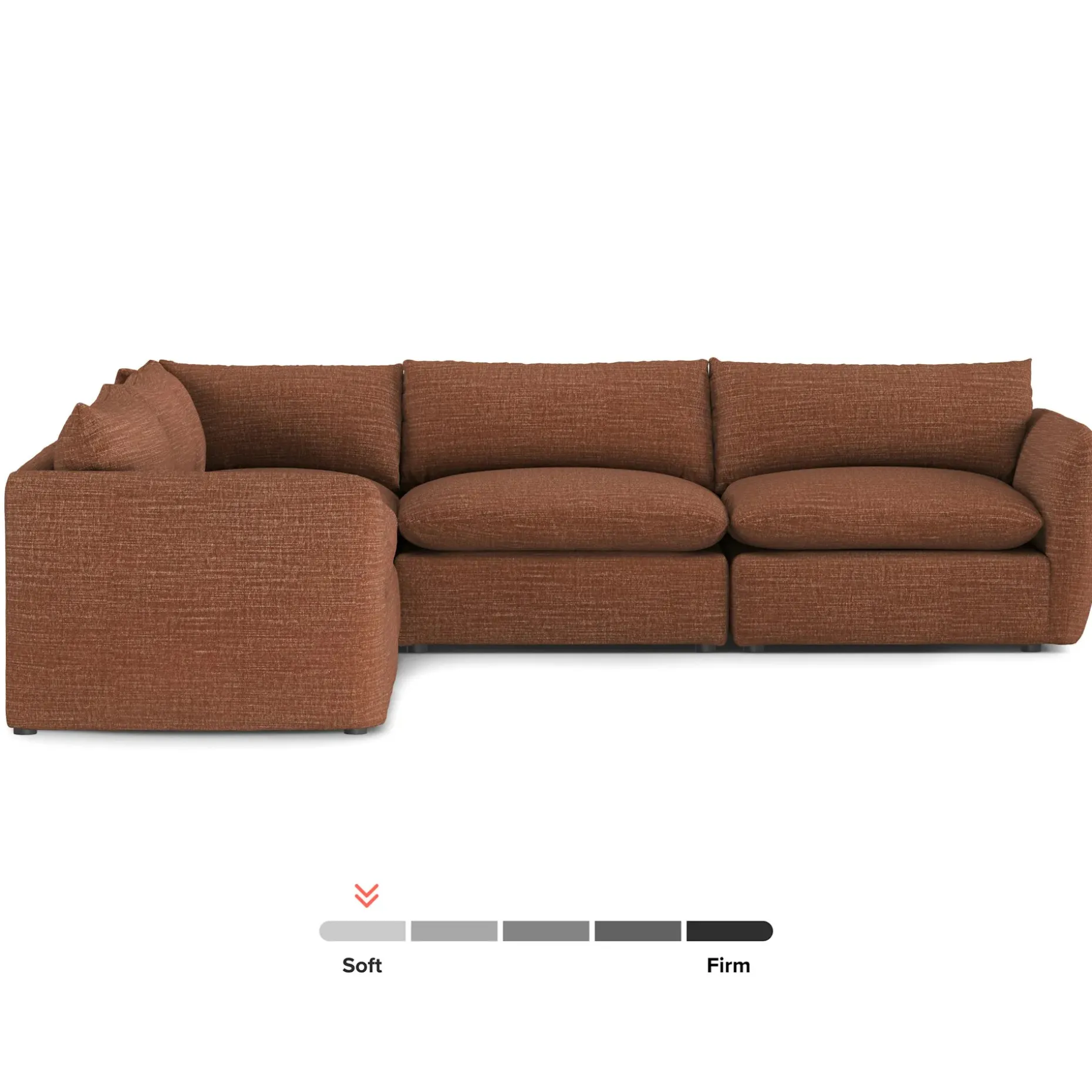 Leigh 126" Modular Corner Sectional - Napa Rust