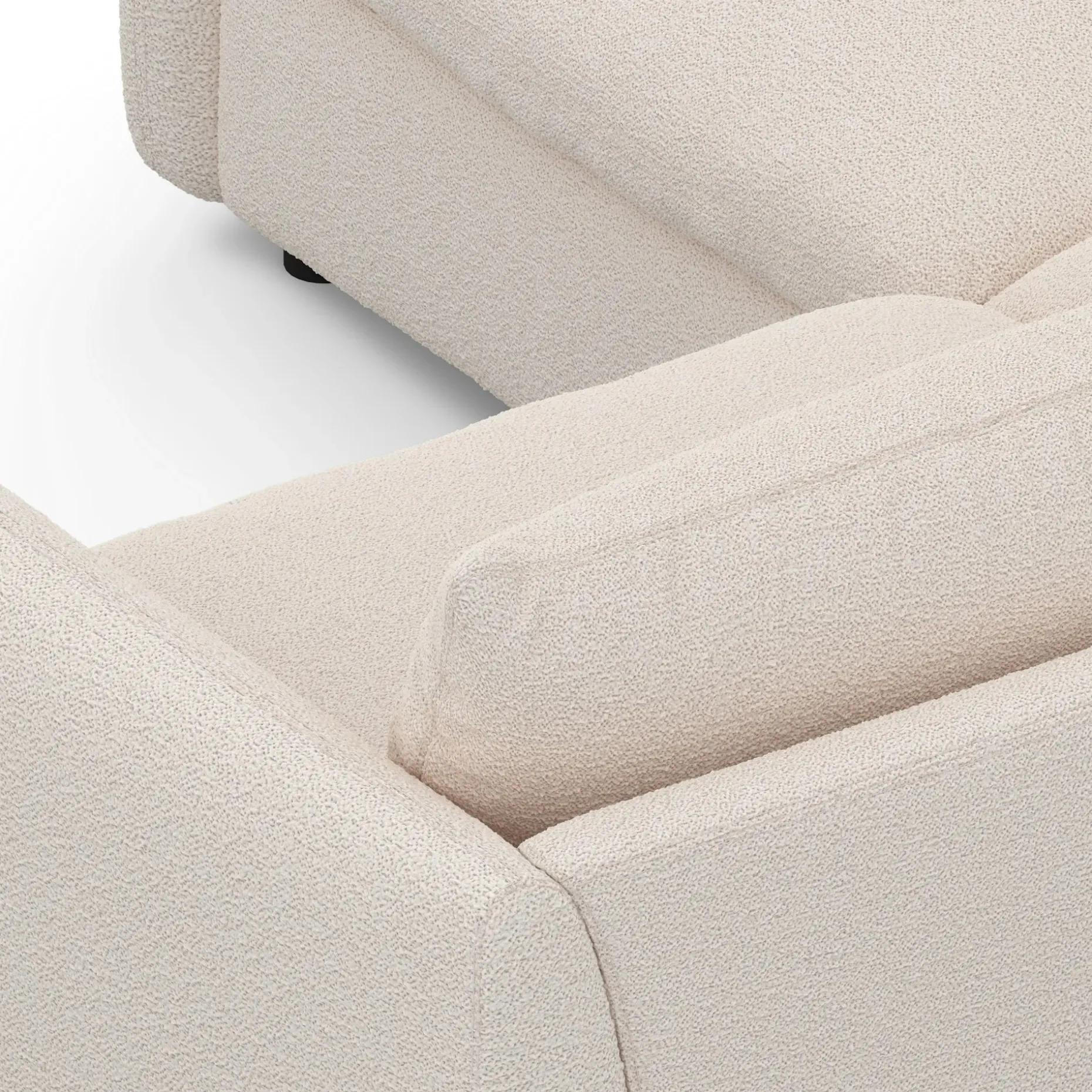 Leigh 87" Modular Corner Sectional - Ivory Wool Bouclé