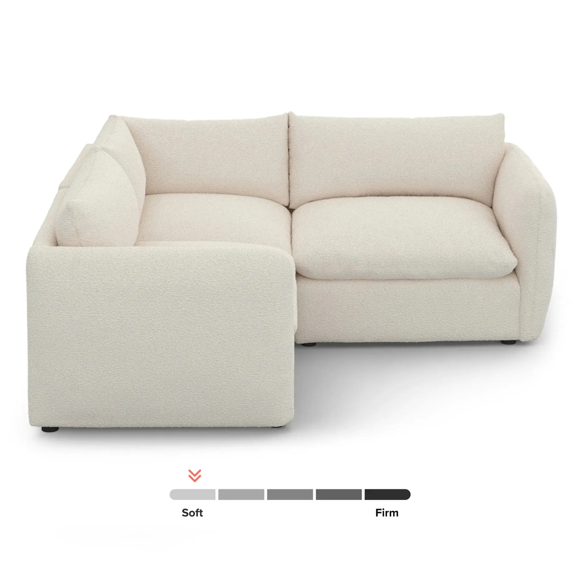 Leigh 87" Modular Corner Sectional - Ivory Wool Bouclé