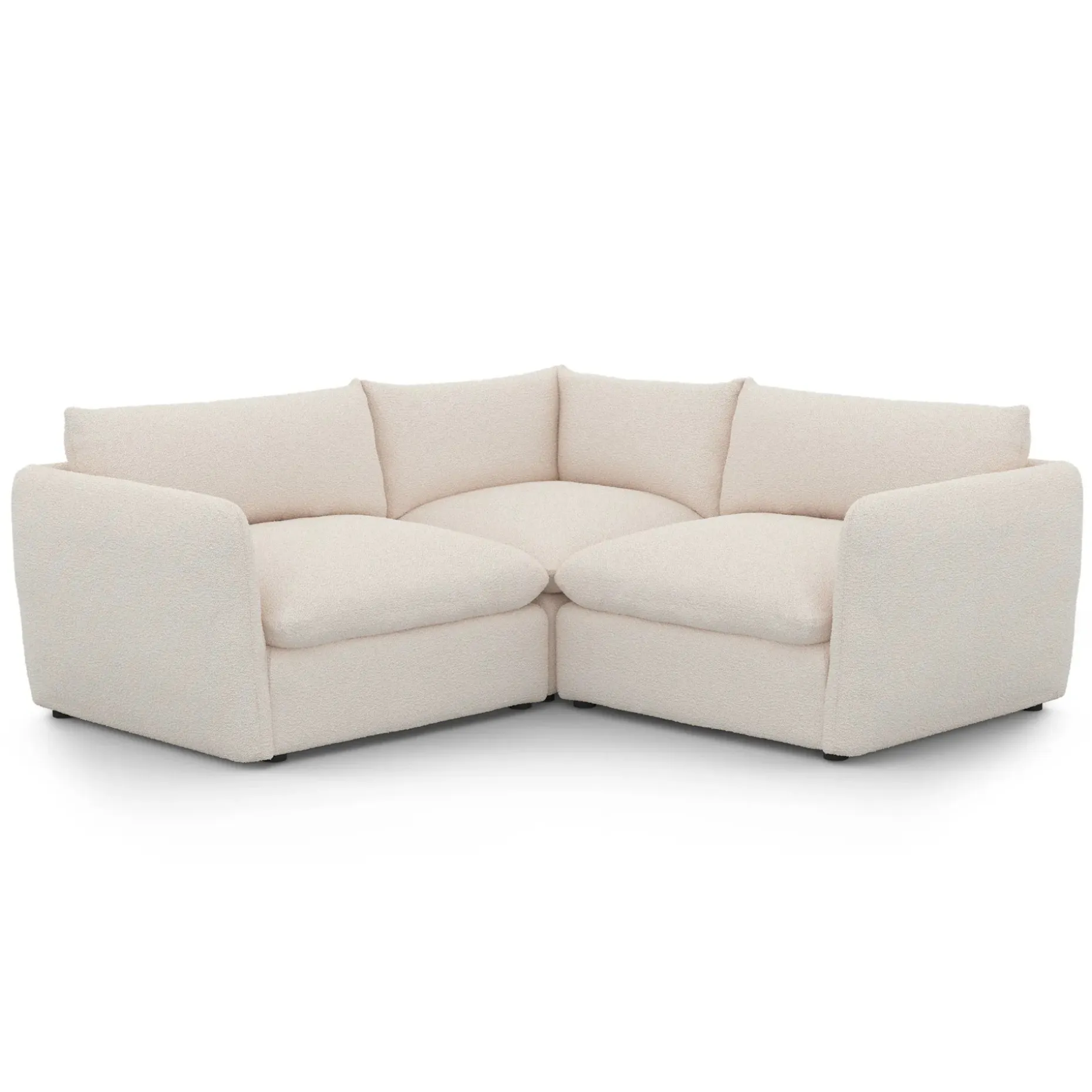Leigh 87" Modular Corner Sectional - Ivory Wool Bouclé