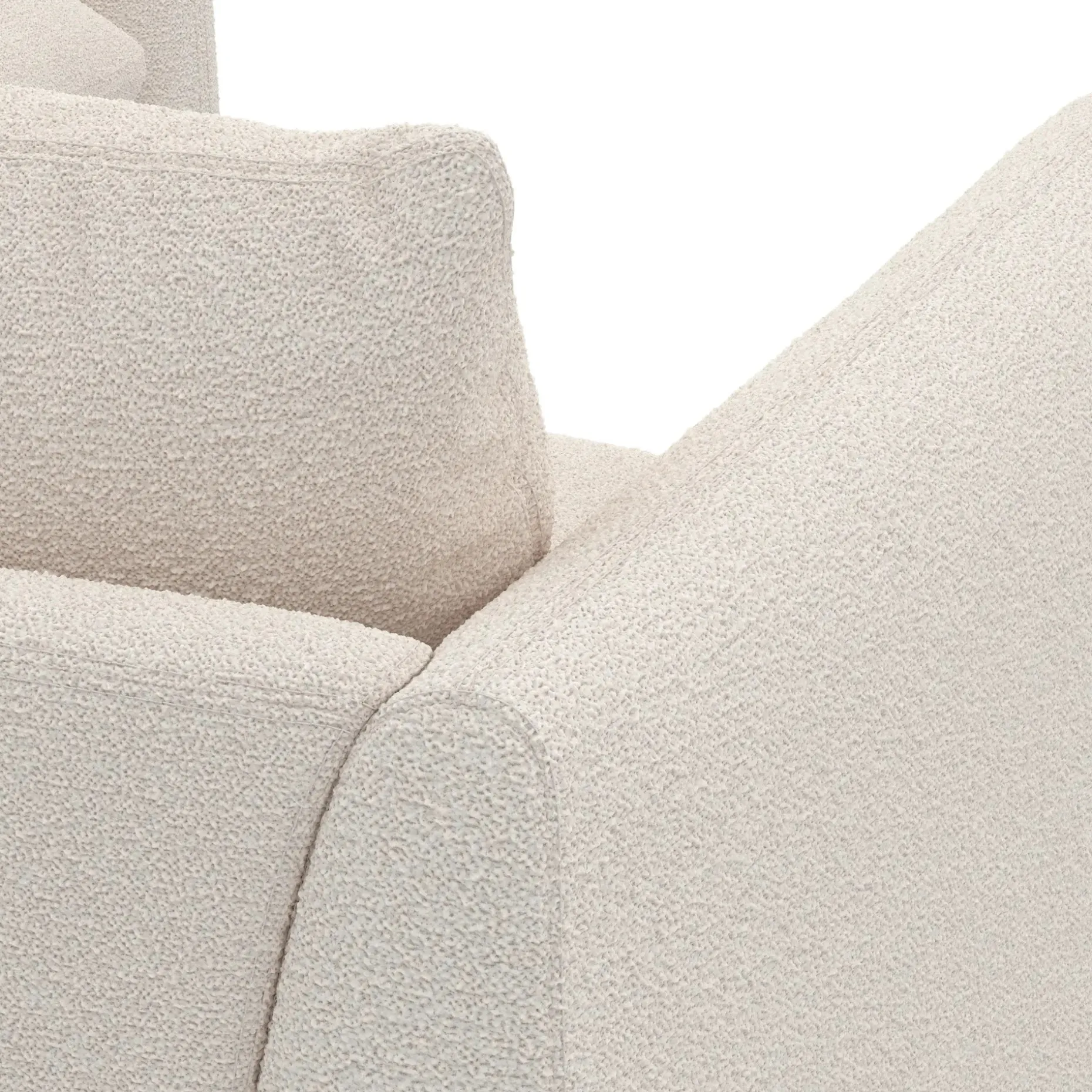 Leigh 87" Modular Corner Sectional - Ivory Wool Bouclé