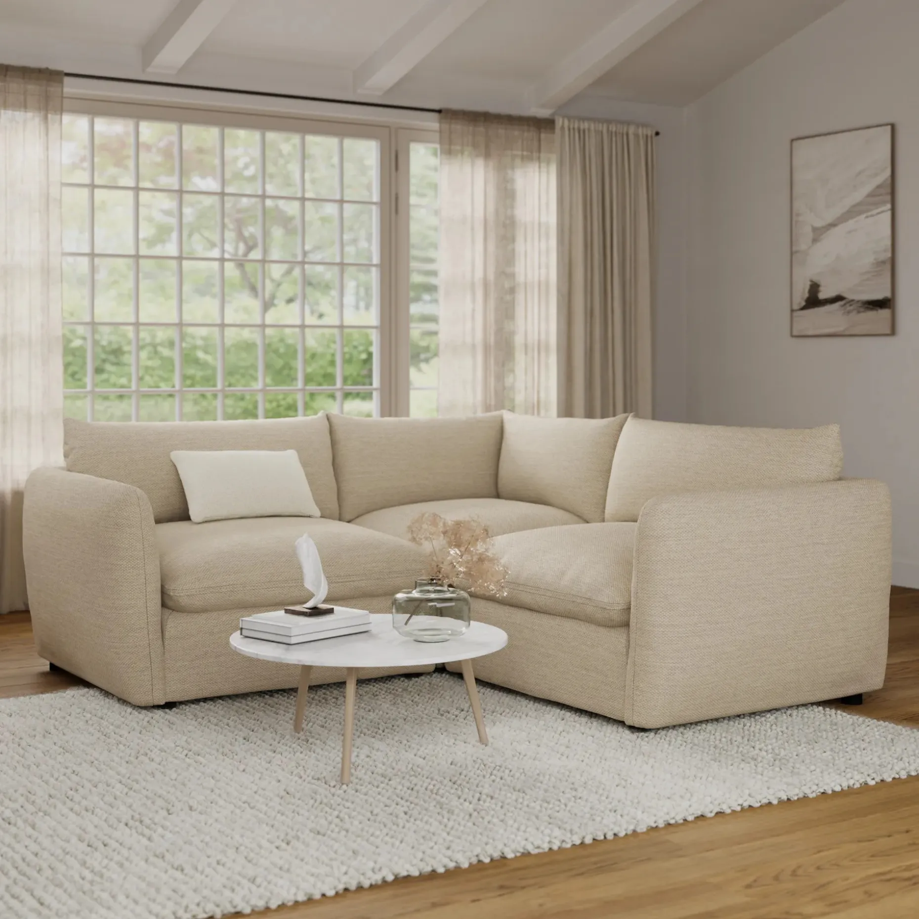 Leigh 87" Modular Corner Sectional - Silver Taupe