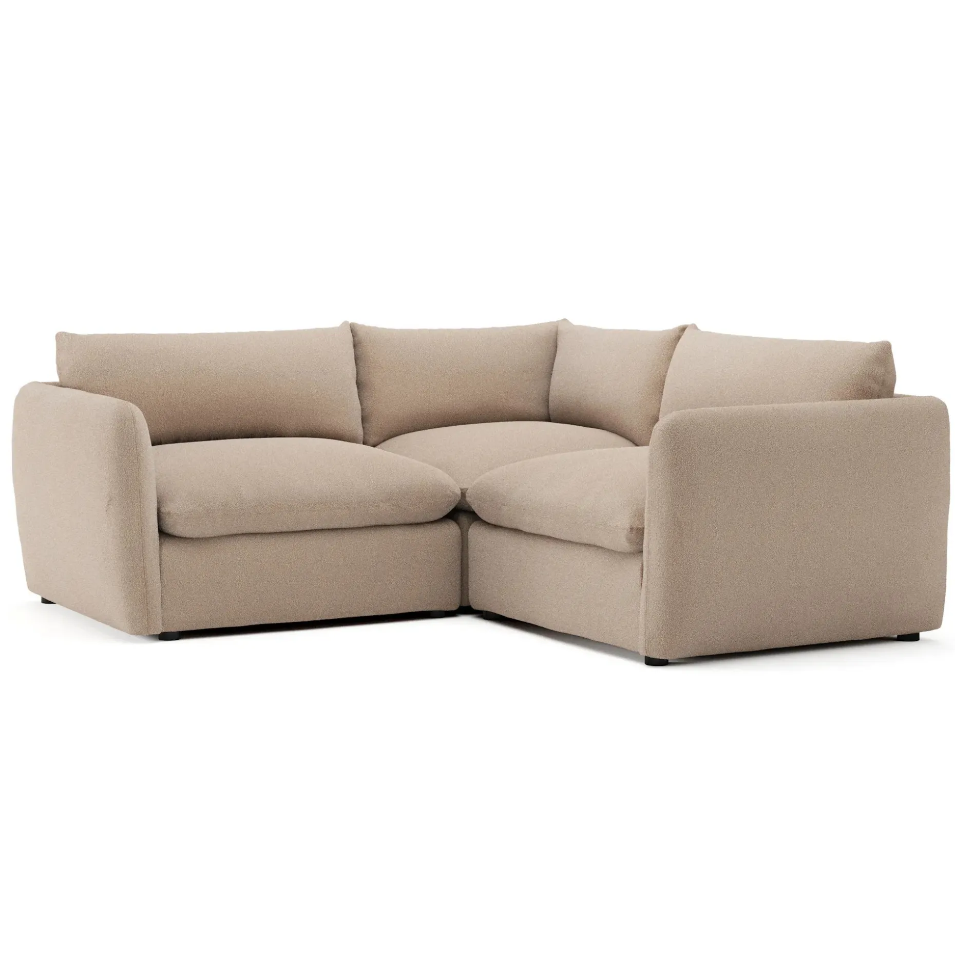 Leigh 87" Modular Corner Sectional - Sandstone Wool Bouclé