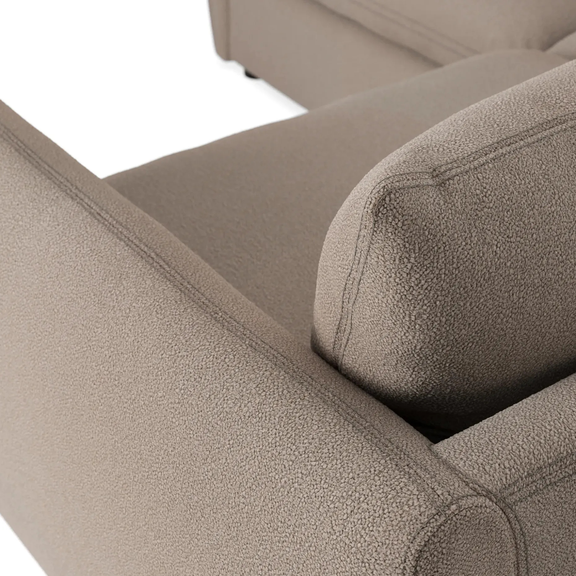 Leigh 87" Modular Corner Sectional - Sandstone Wool Bouclé