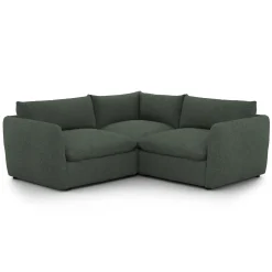 Leigh 87" Modular Corner Sectional - Green Wool Bouclé