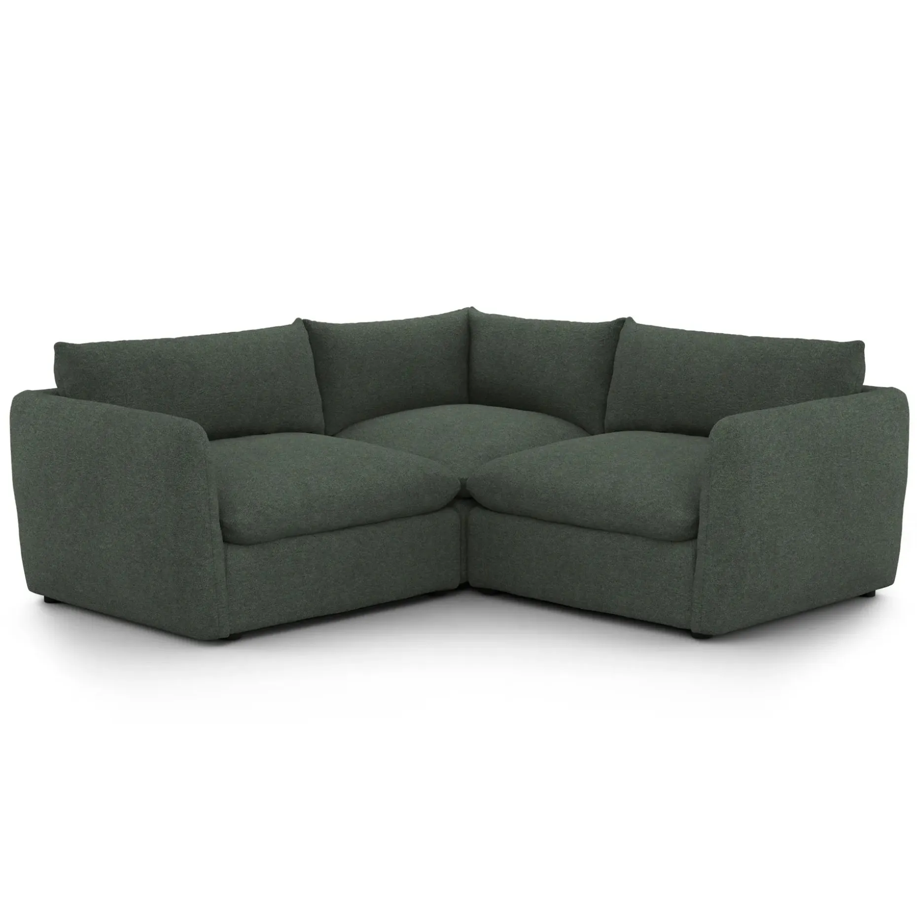 Leigh 87" Modular Corner Sectional - Green Wool Bouclé