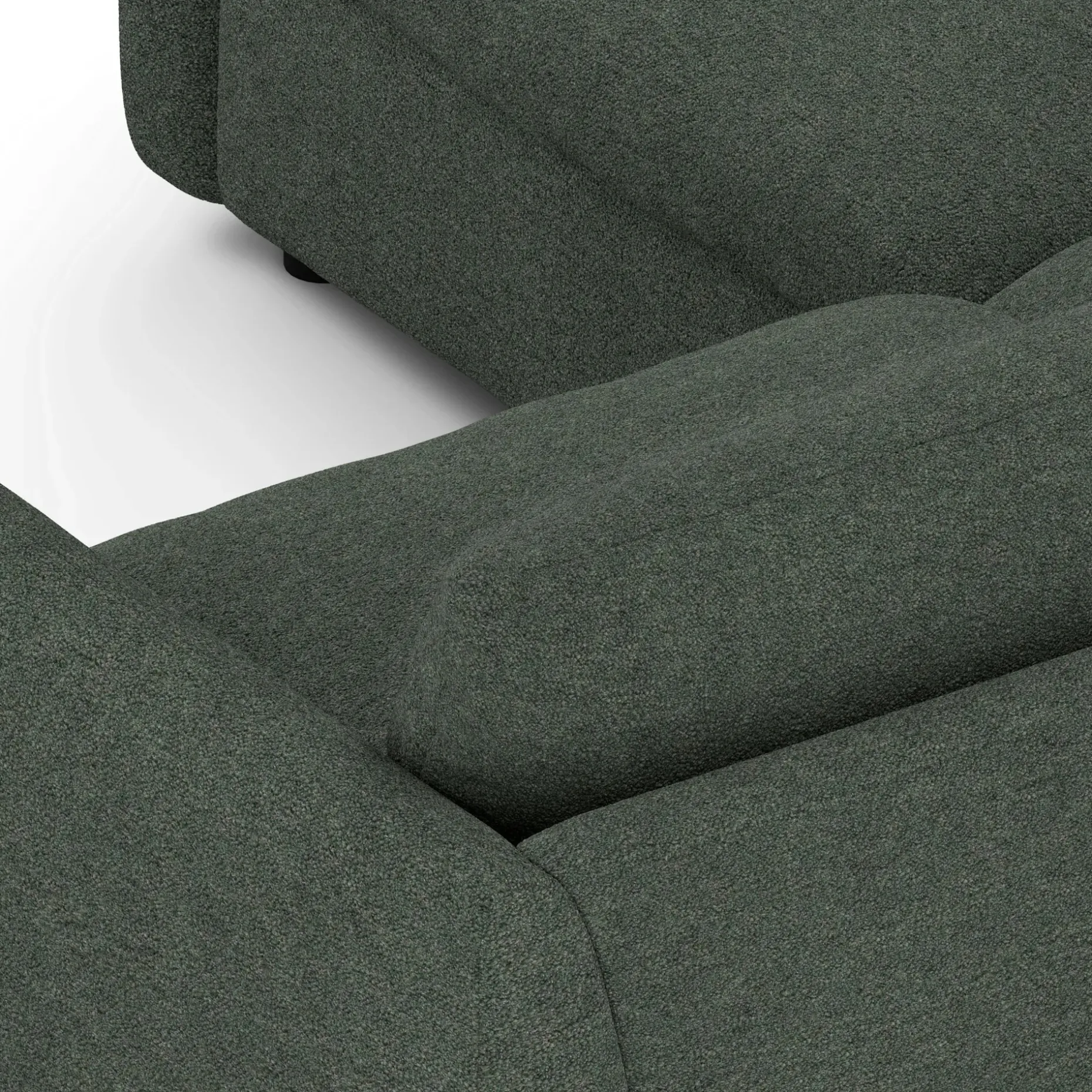 Leigh 87" Modular Corner Sectional - Green Wool Bouclé