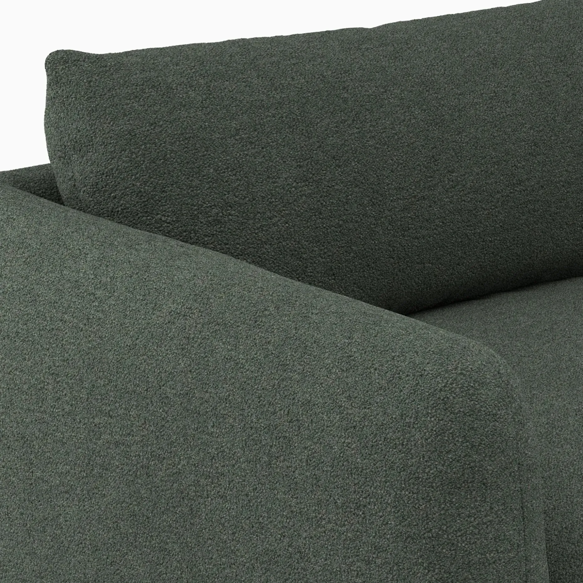 Leigh 87" Modular Corner Sectional - Green Wool Bouclé