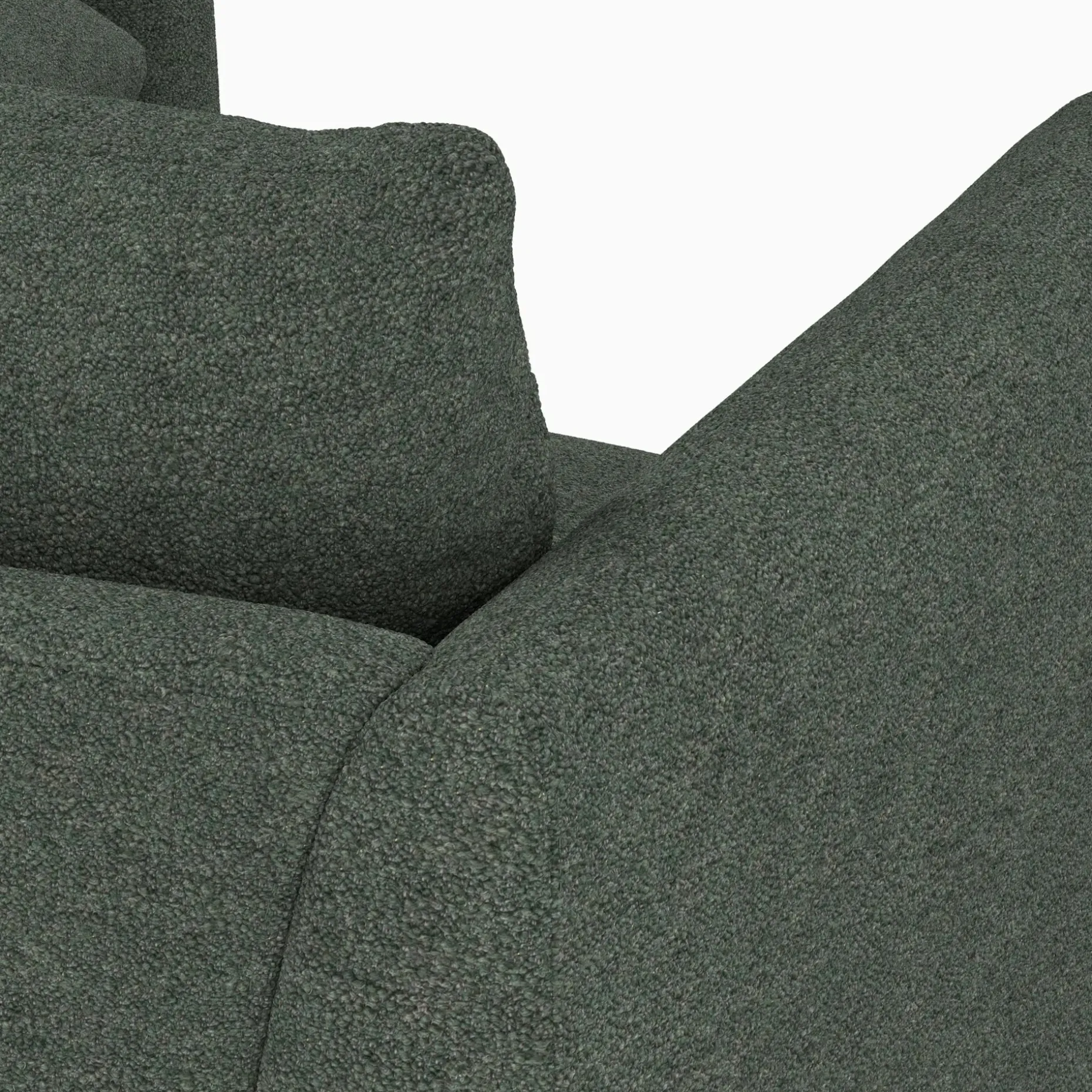 Leigh 87" Modular Corner Sectional - Green Wool Bouclé