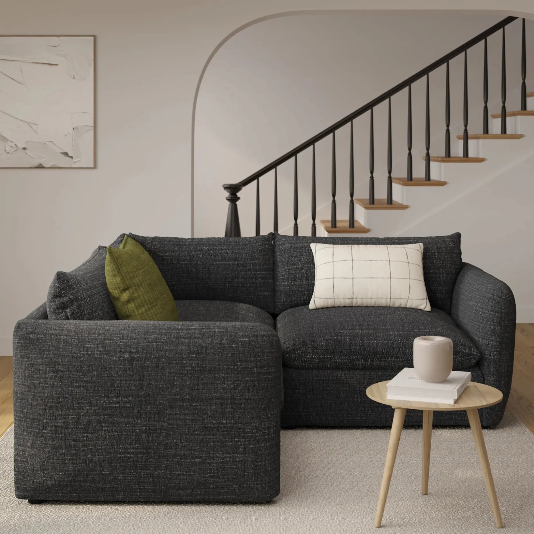 Leigh 87" Modular Corner Sectional - Napa Charcoal