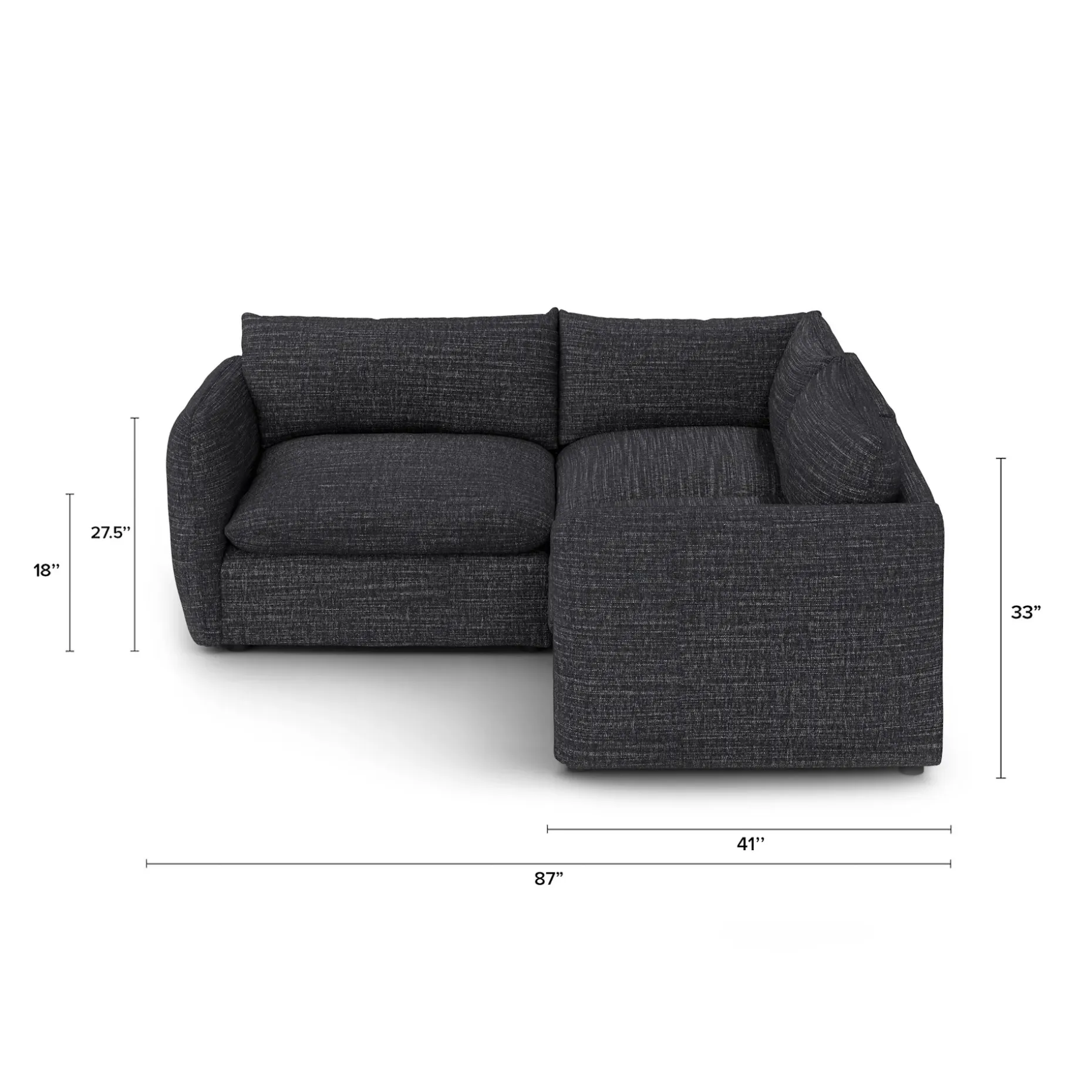 Leigh 87" Modular Corner Sectional - Napa Charcoal