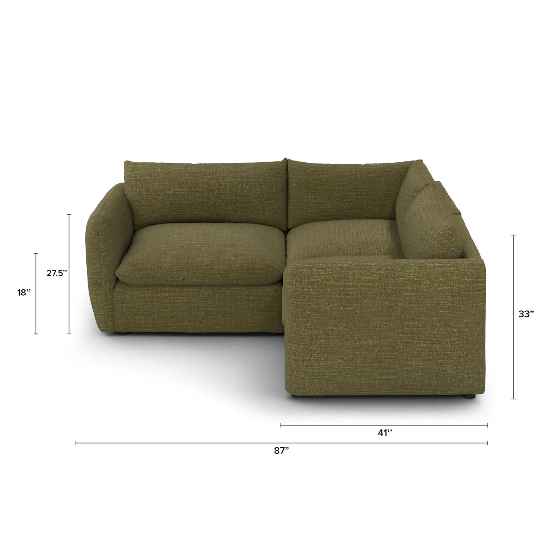 Leigh 87" Modular Corner Sectional - Napa Moss