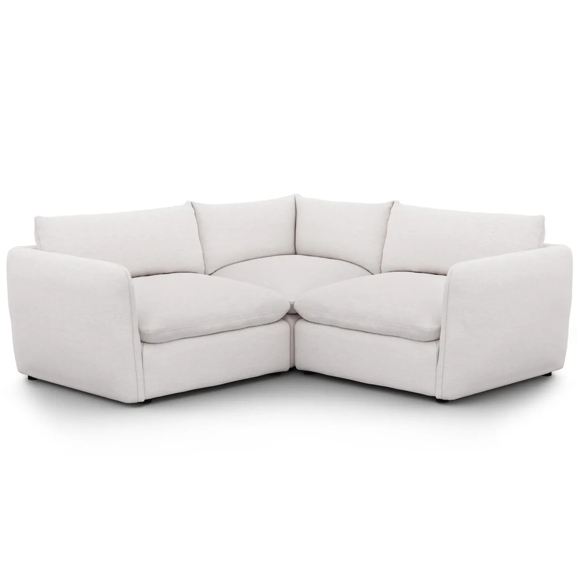 Leigh 87" Modular Corner Sectional - Silver Ivory