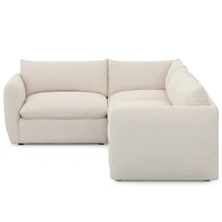 Leigh 126" Modular L Sectional - Ivory Wool Bouclé
