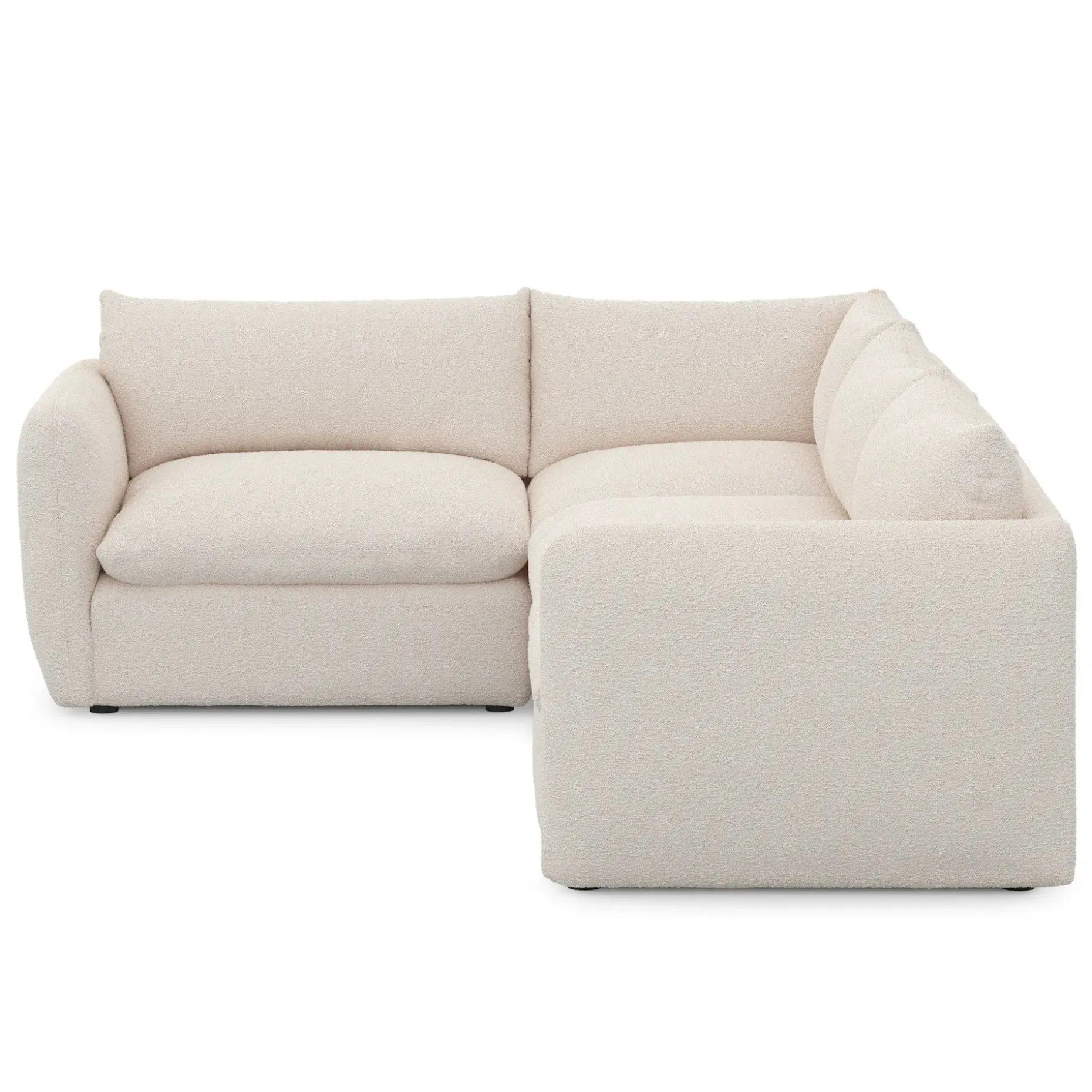 Leigh 126" Modular L Sectional - Ivory Wool Bouclé