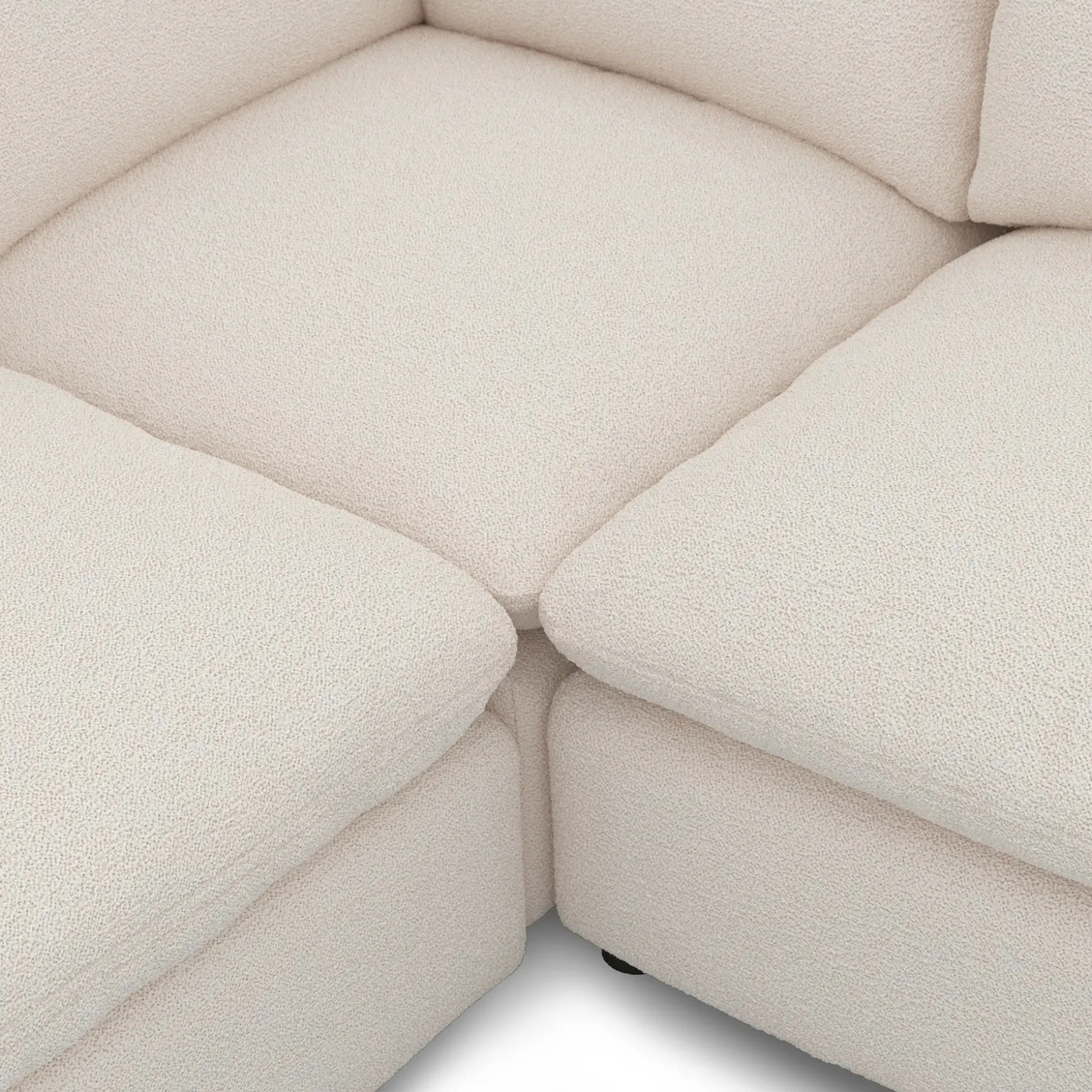 Leigh 126" Modular L Sectional - Ivory Wool Bouclé