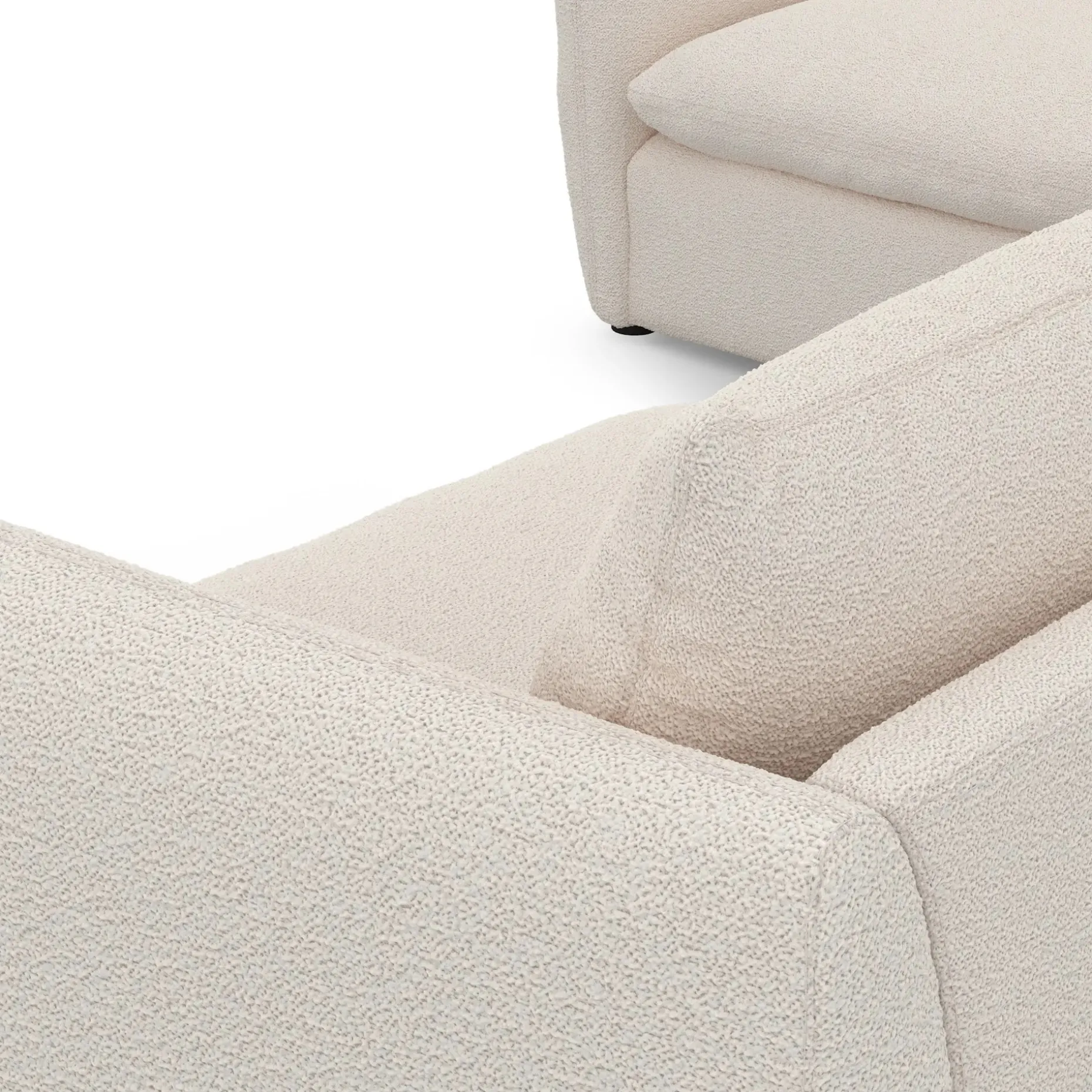 Leigh 126" Modular L Sectional - Ivory Wool Bouclé