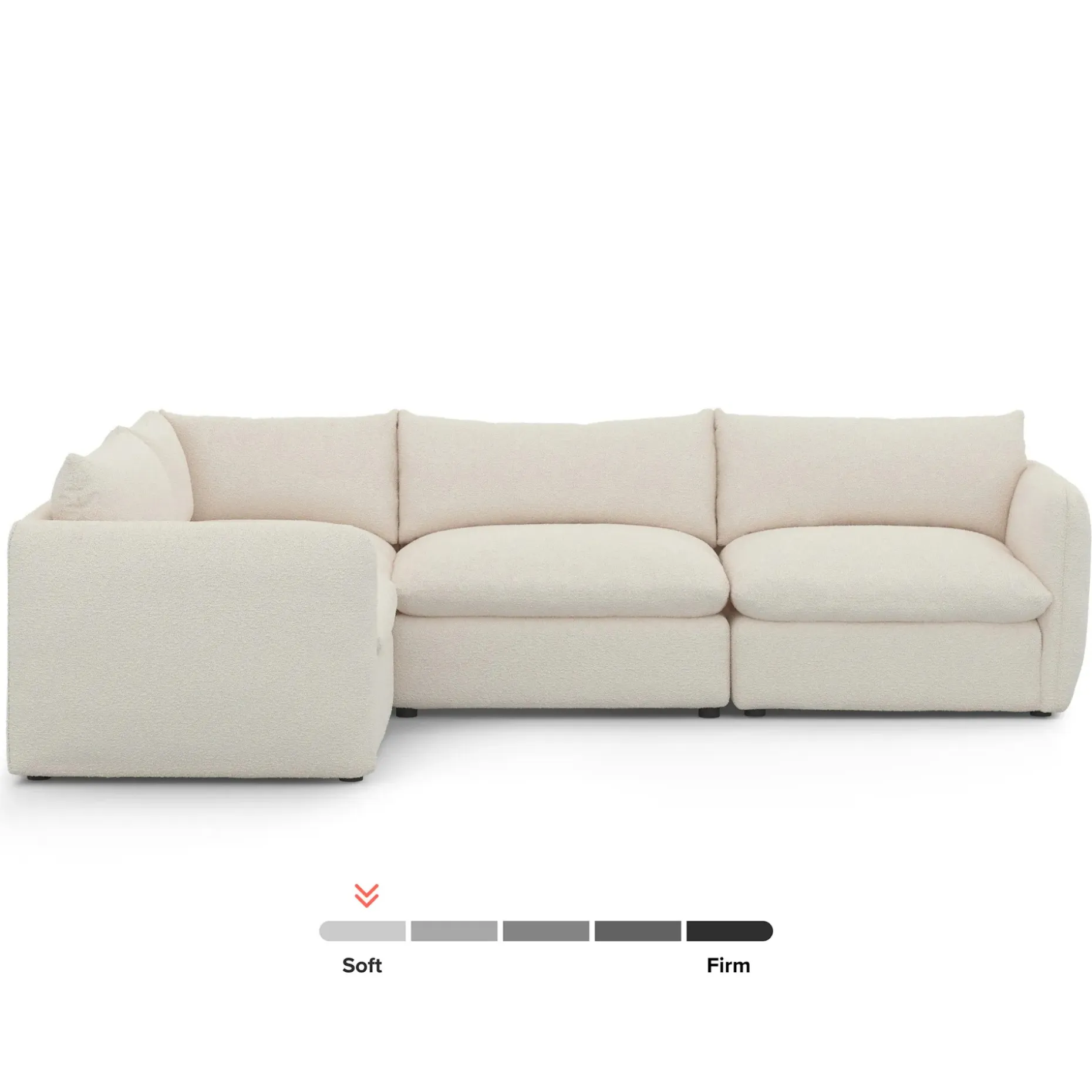 Leigh 126" Modular L Sectional - Ivory Wool Bouclé