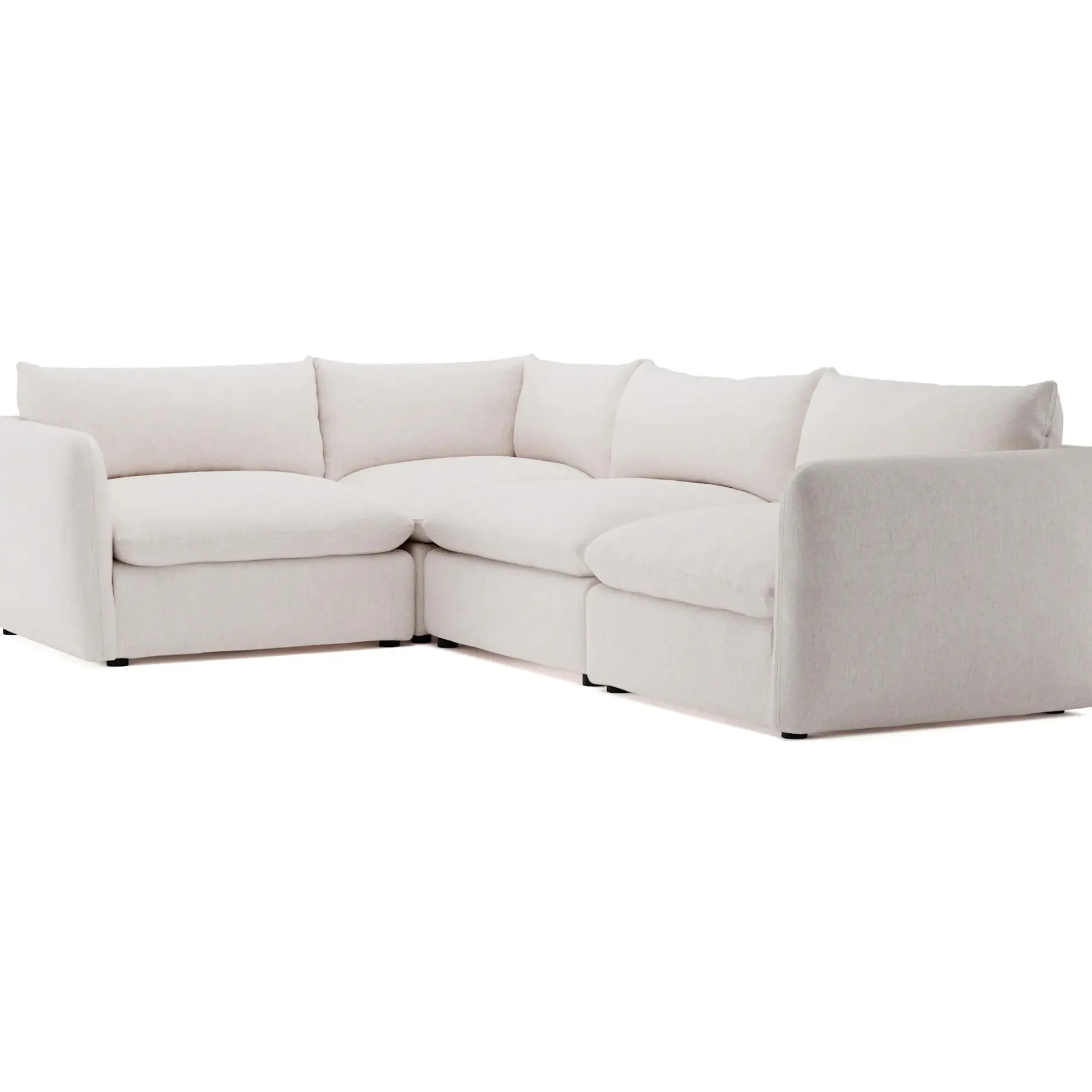 Leigh 126" Modular L Sectional - Napa White