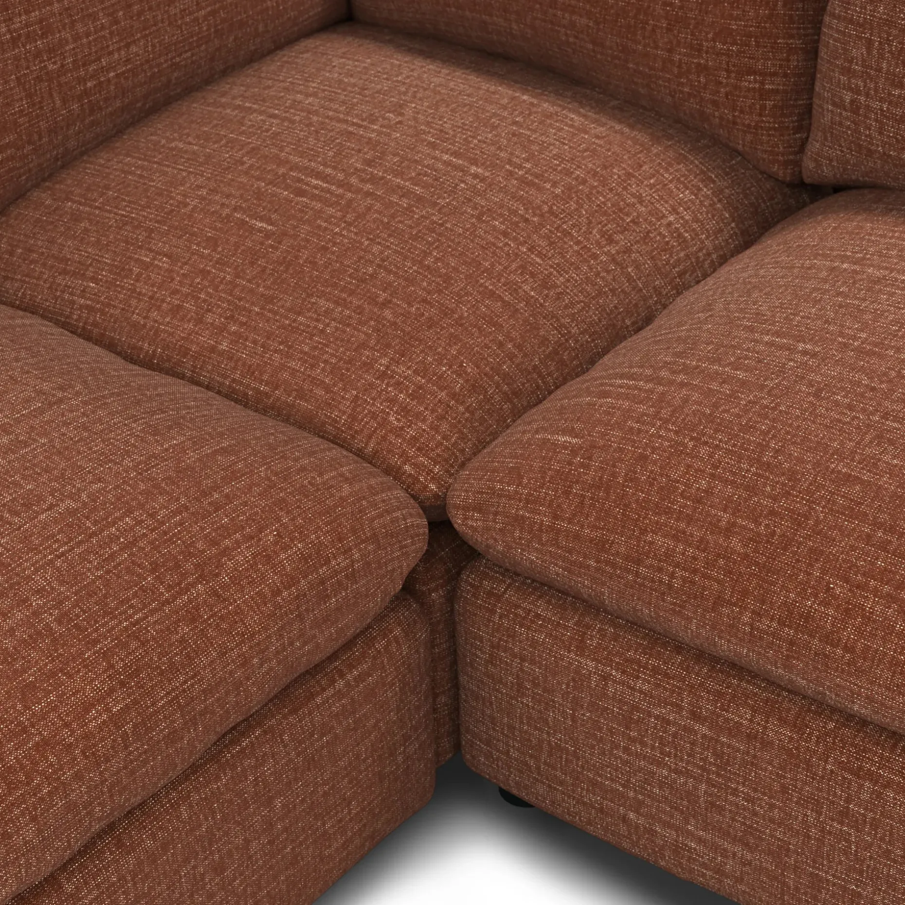 Leigh 126" Modular L Sectional - Napa Rust