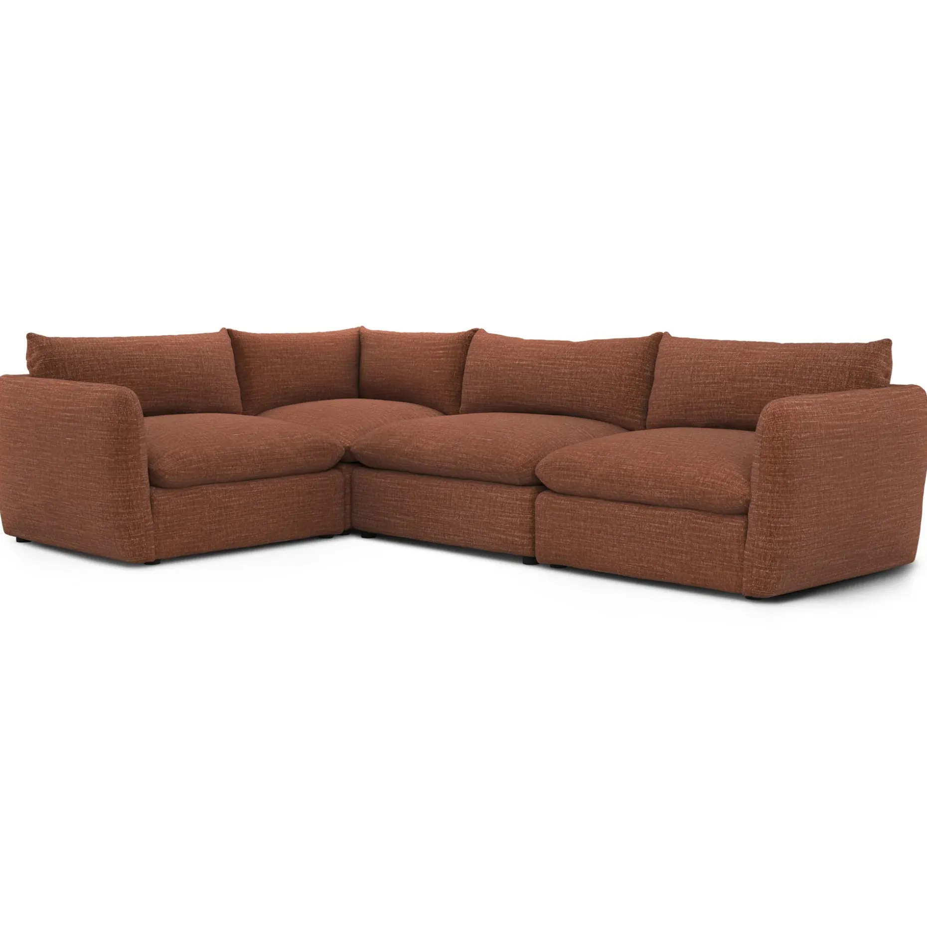 Leigh 126" Modular L Sectional - Napa Rust
