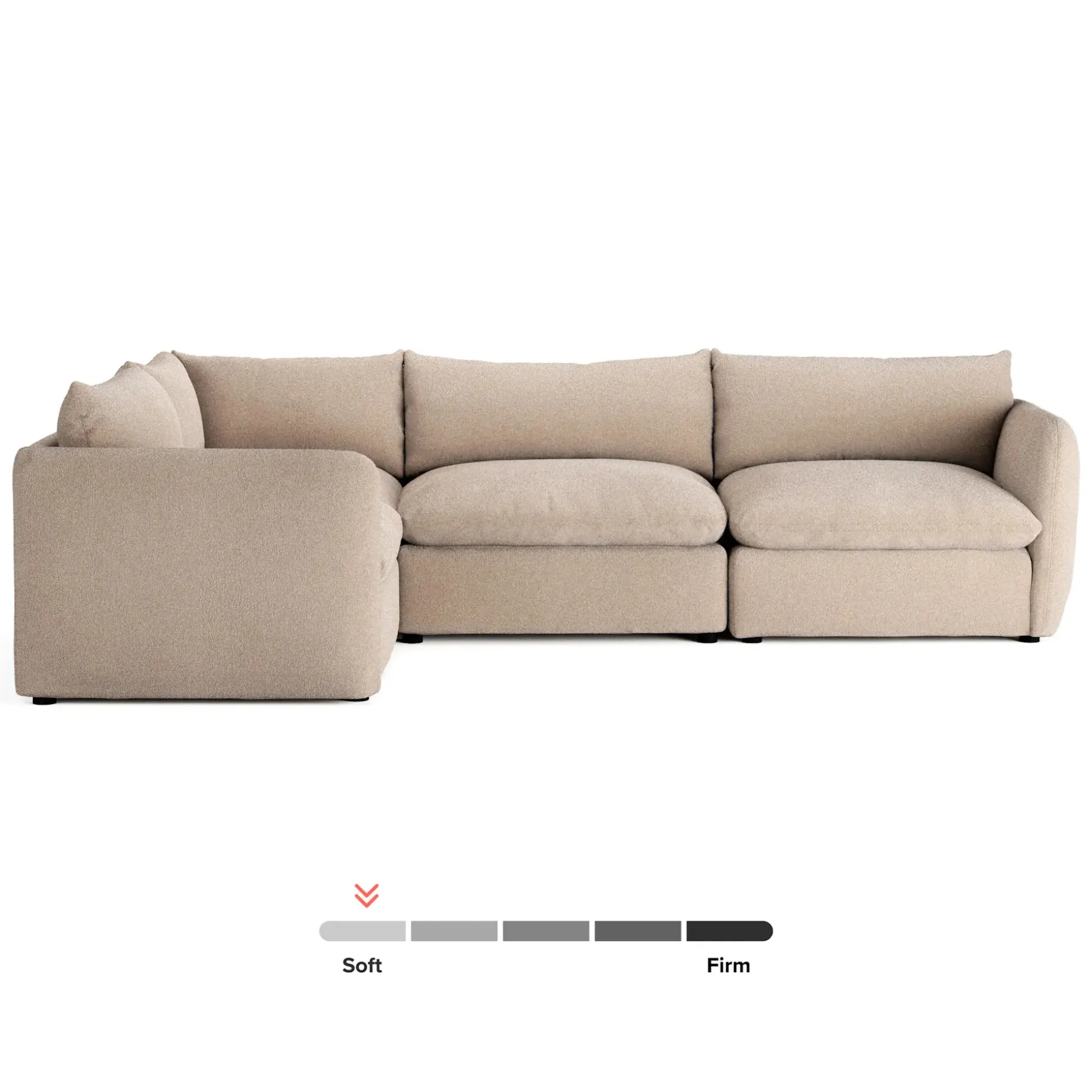 Leigh 126" Modular L Sectional - Sandstone Wool Bouclé