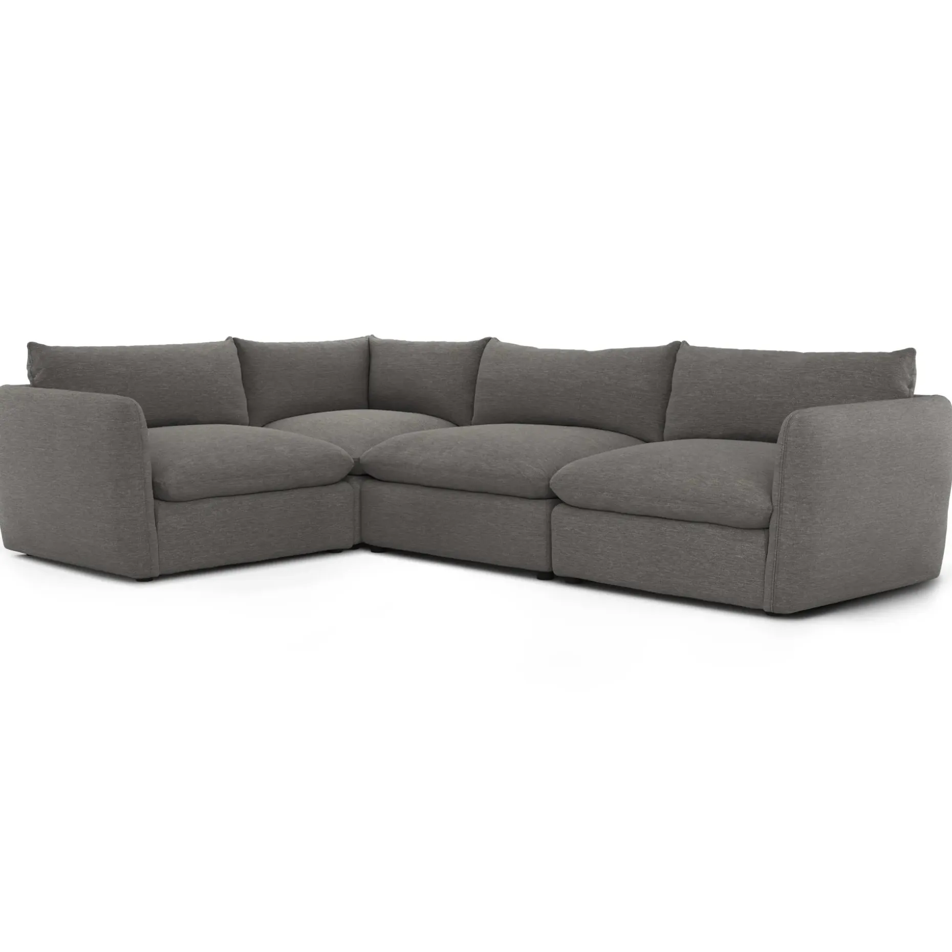 Leigh 126" Modular L Sectional - Silver Gray