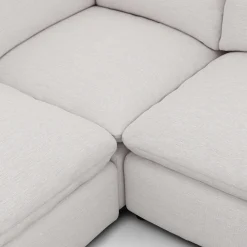 Leigh 126" Modular L Sectional - Silver Ivory