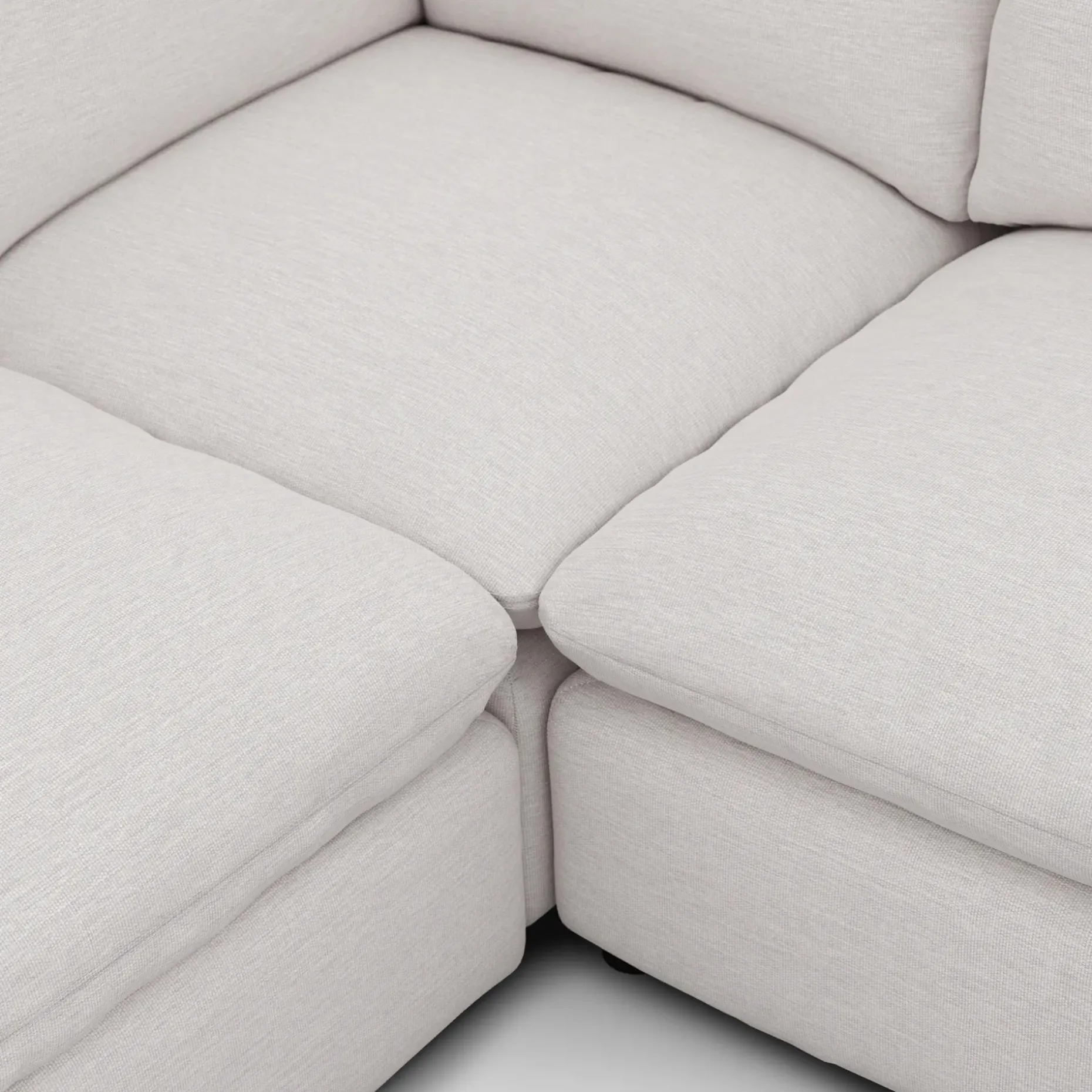 Leigh 126" Modular L Sectional - Silver Ivory