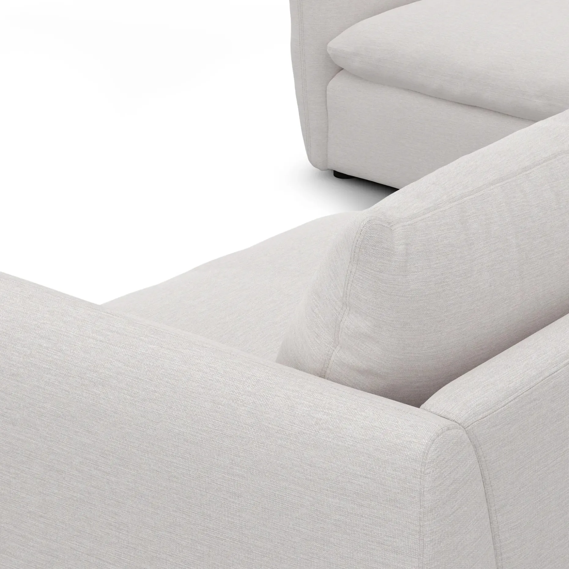 Leigh 126" Modular L Sectional - Silver Ivory