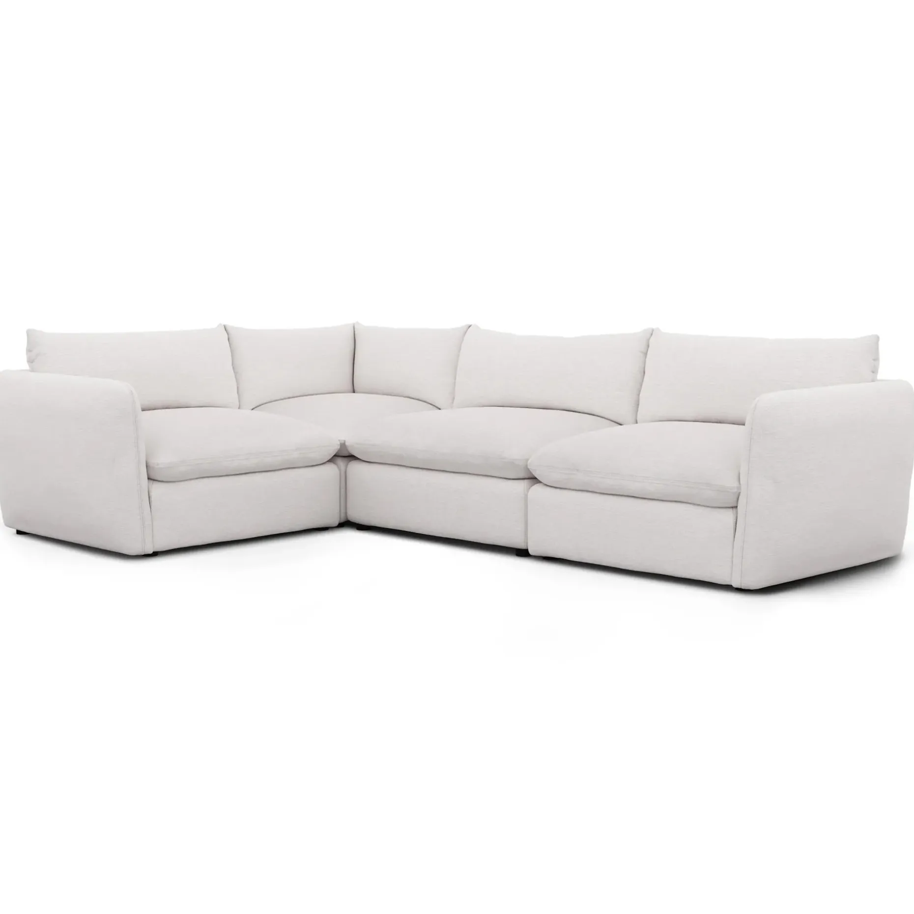 Leigh 126" Modular L Sectional - Silver Ivory