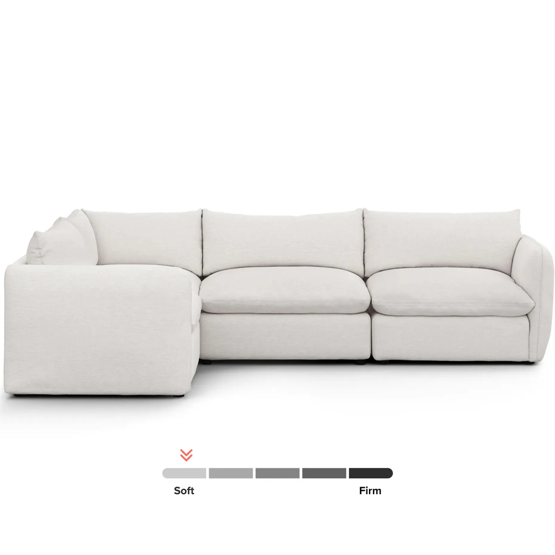 Leigh 126" Modular L Sectional - Silver Ivory