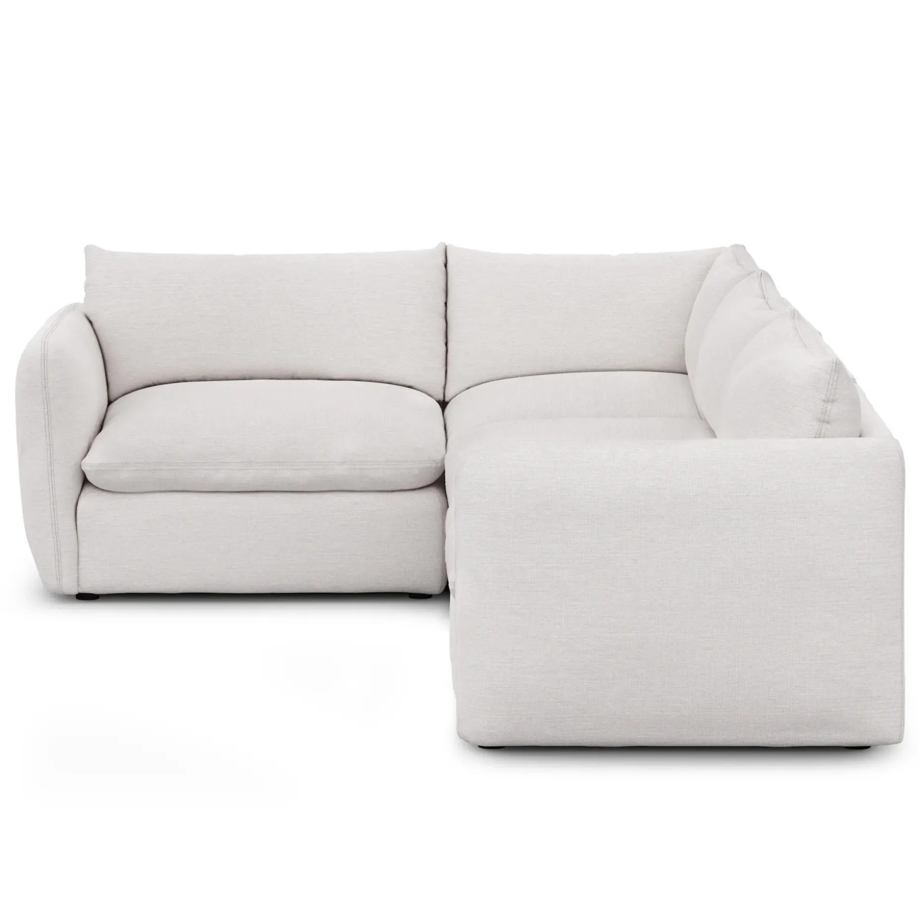 Leigh 126" Modular L Sectional - Silver Ivory