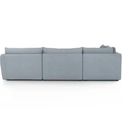Leigh 126" Modular L Sectional - Silver Light Blue