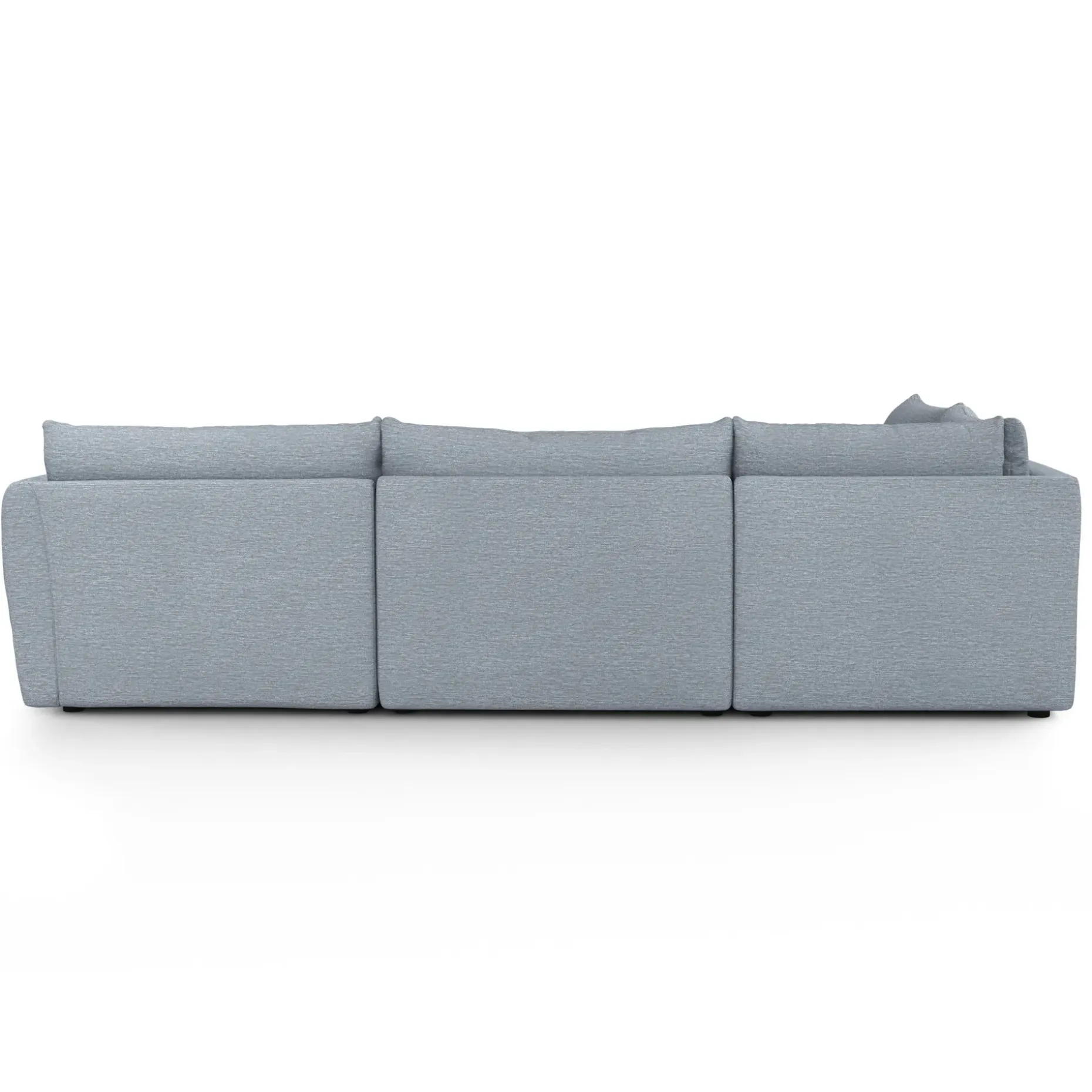 Leigh 126" Modular L Sectional - Silver Light Blue