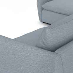 Leigh 126" Modular L Sectional - Silver Light Blue