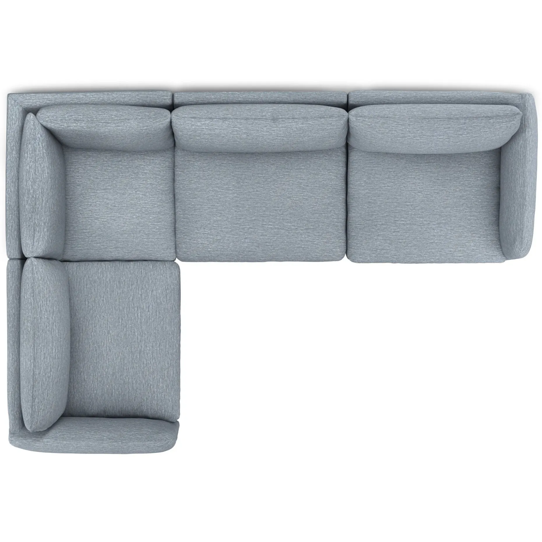 Leigh 126" Modular L Sectional - Silver Light Blue