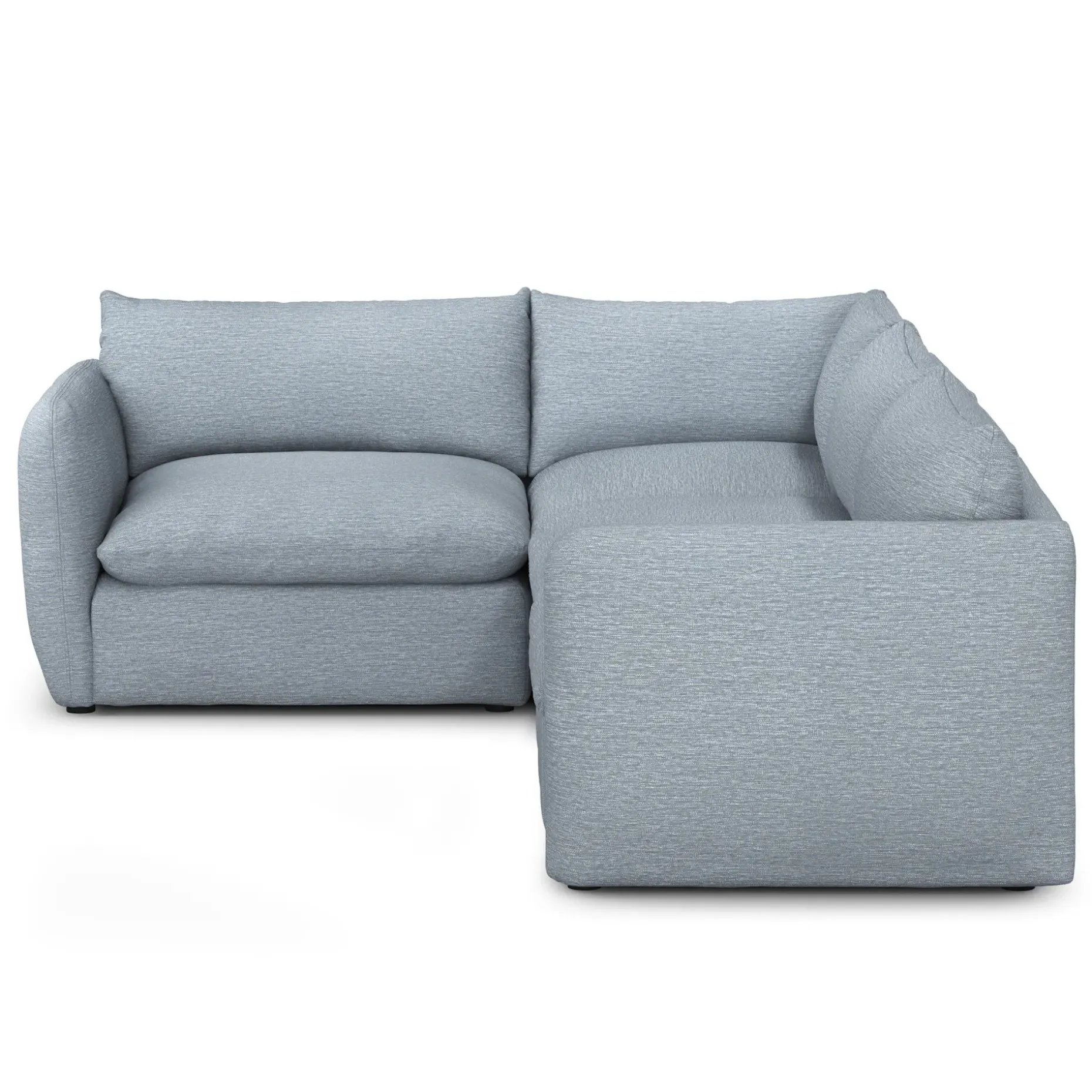 Leigh 126" Modular L Sectional - Silver Light Blue