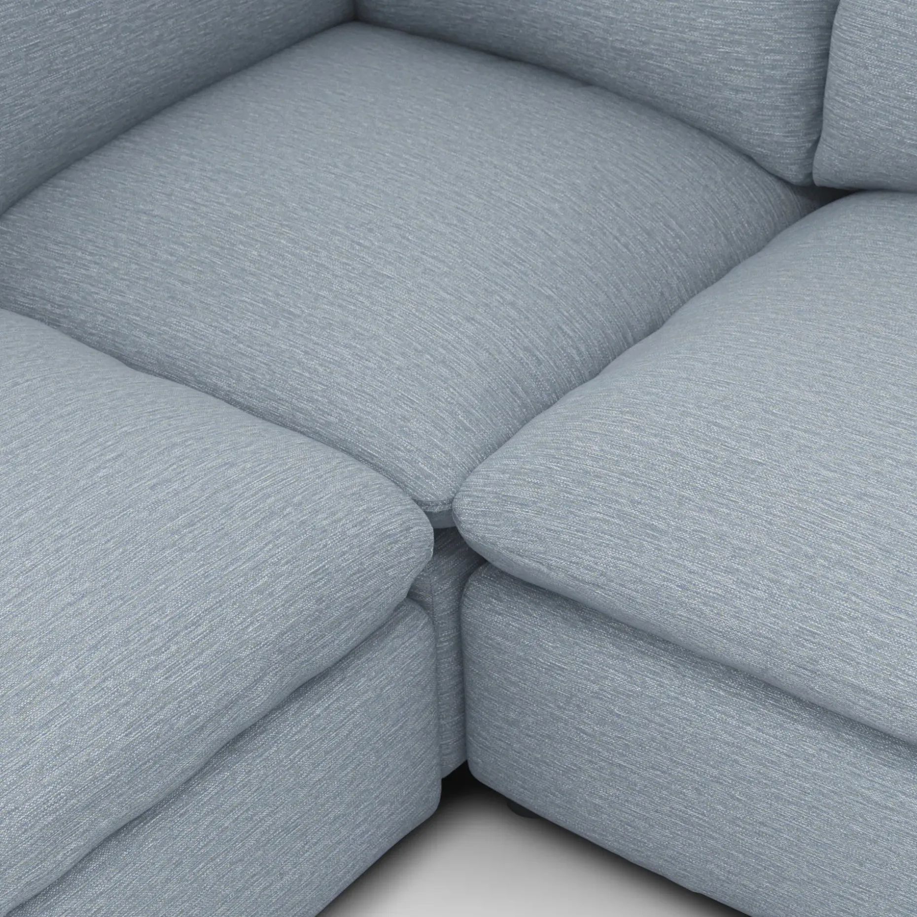 Leigh 126" Modular L Sectional - Silver Light Blue