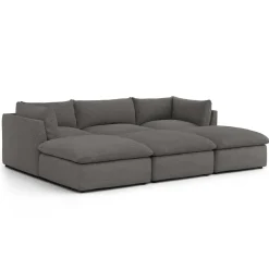 Leigh 121.5" Modular Open Pit Sectional - Silver Gray