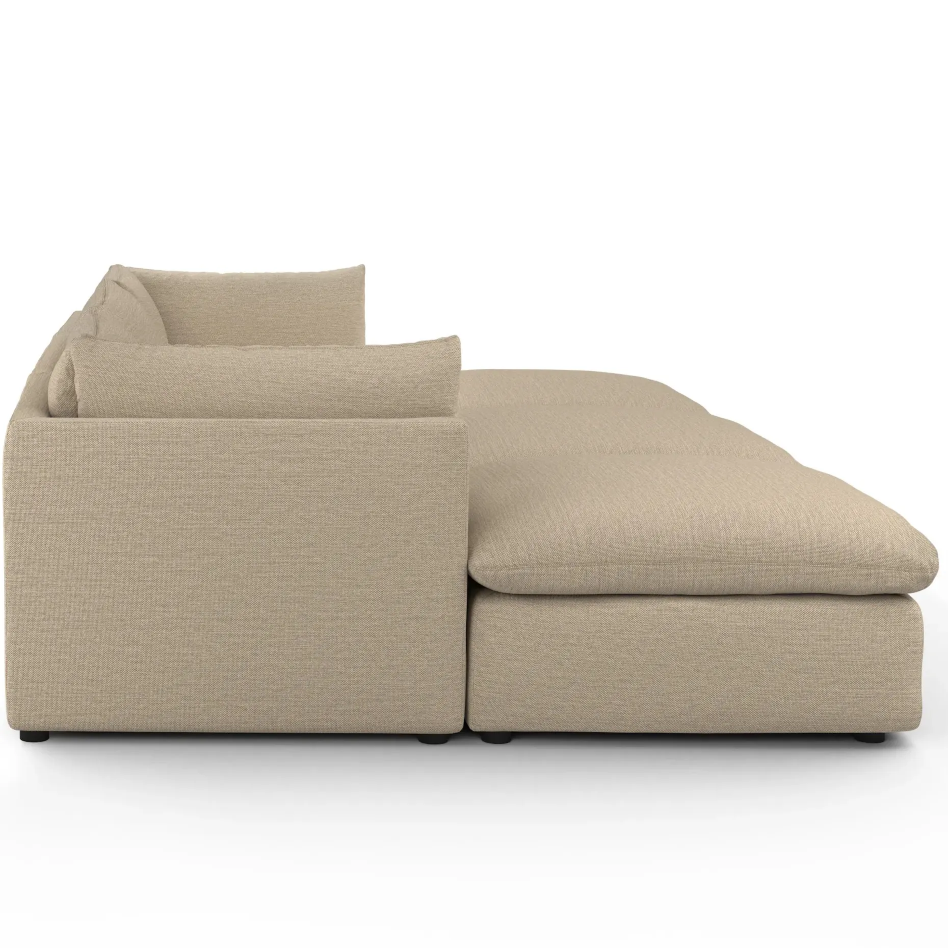 Leigh 121.5" Modular Open Pit Sectional - Silver Taupe